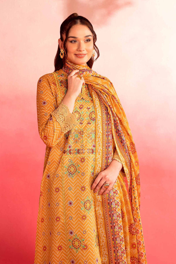 3 Piece - Printed Embroidered Suit - 42401124
