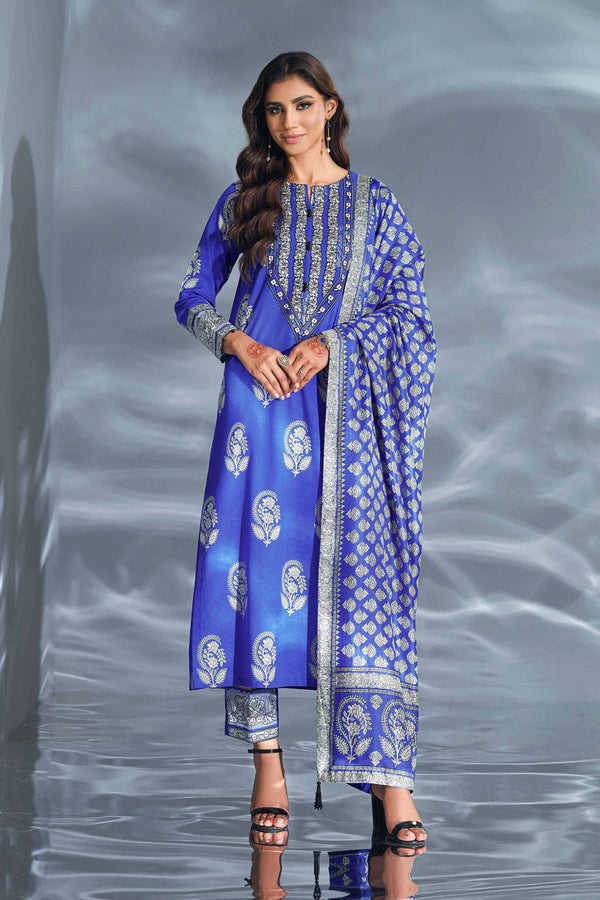 3 Piece - Printed Embroidered Suit - 42401366