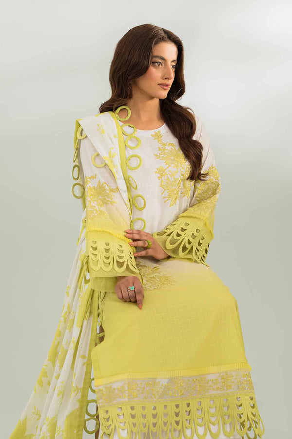 3 Piece - Digital Printed Embroidered Suit - 42401445