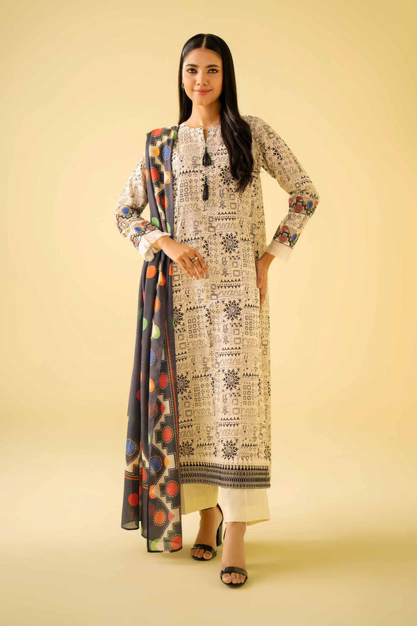 2 Piece - Printed Embroidered Suit - 42401573