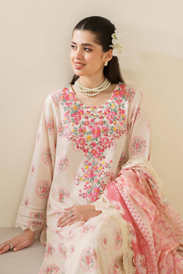 3 Piece - Printed Embroidered Suit - 42401707