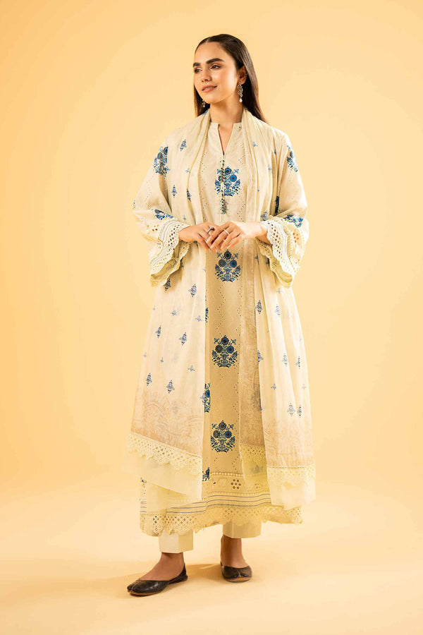 3 Piece - Digital Printed Embroidered Suit - 42401970
