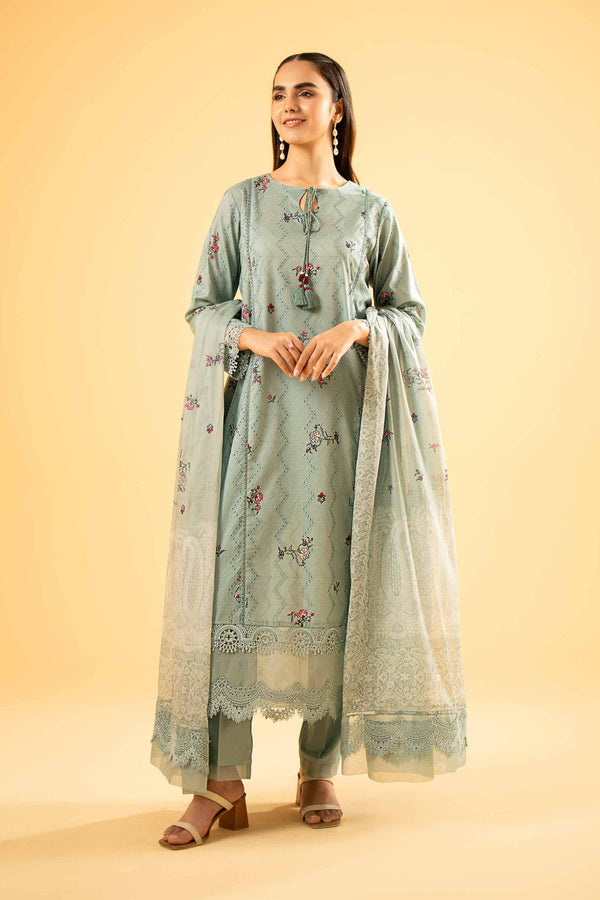 3 Piece - Digital Printed Embroidered Suit - 42401971