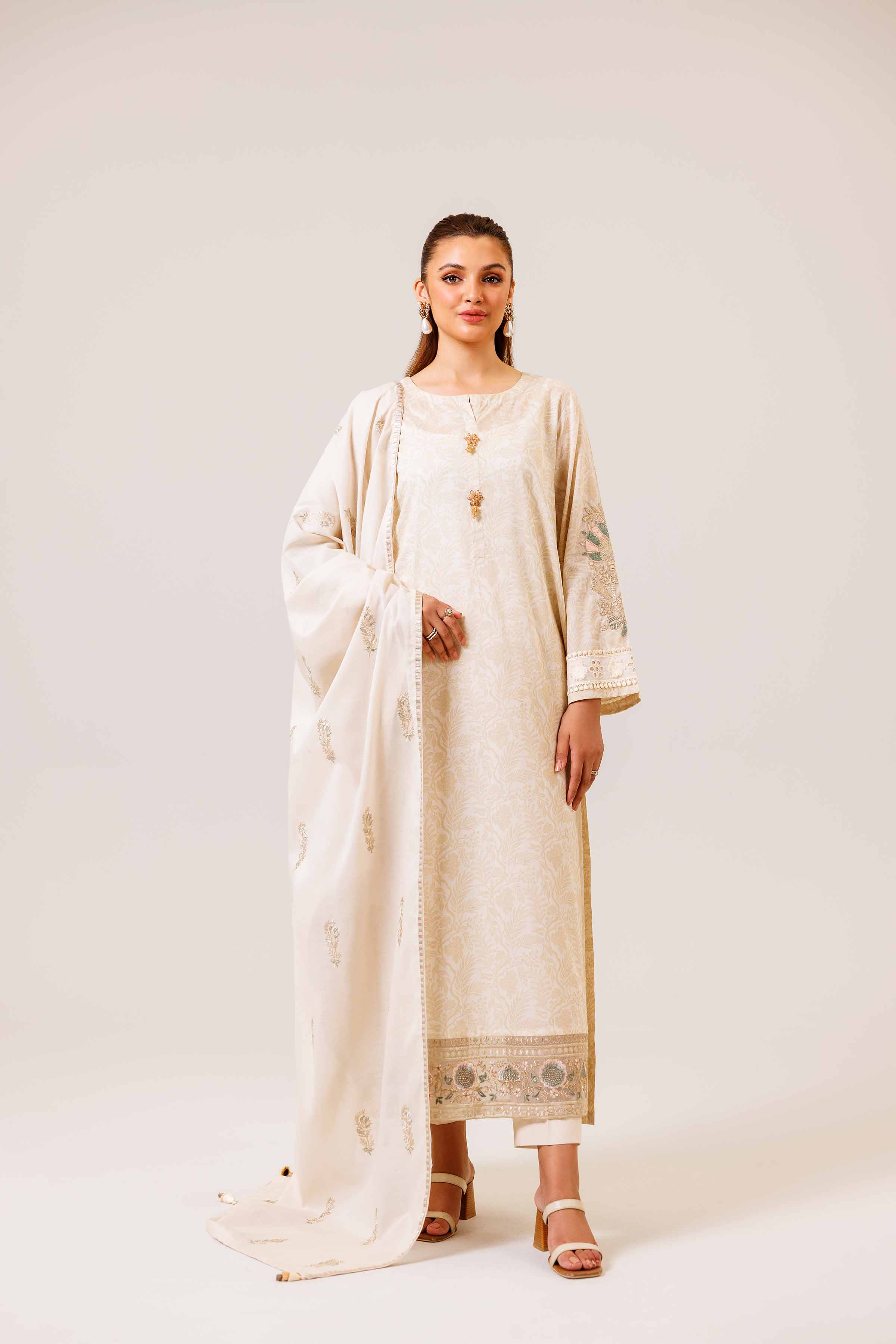 3 Piece - Printed Embroidered Suit - 42401985-1 for Women - Unstitched Collection | Nishat | Shop Online