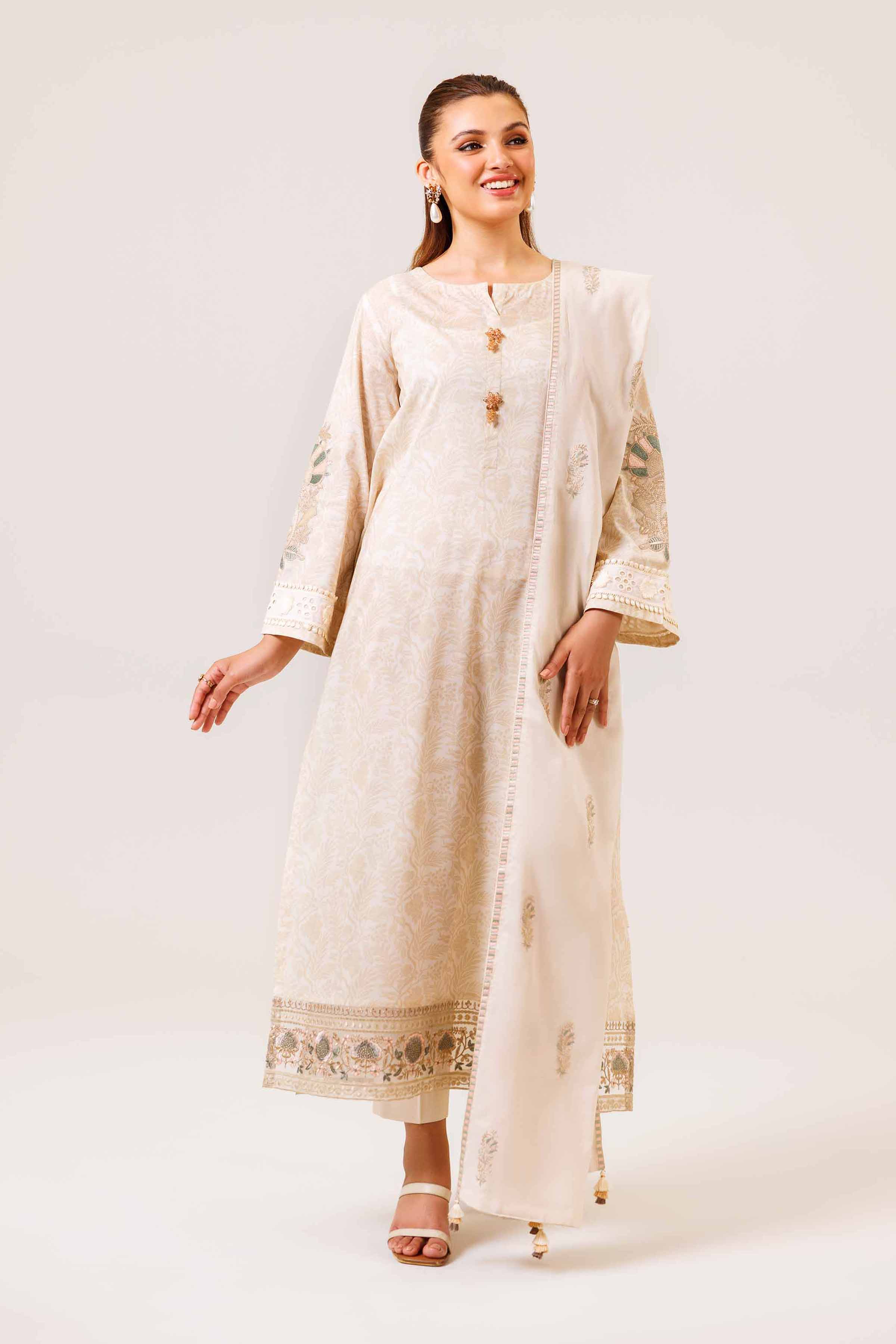 3 Piece - Printed Embroidered Suit - 42401985-1 for Women - Unstitched Collection | Nishat | Shop Online
