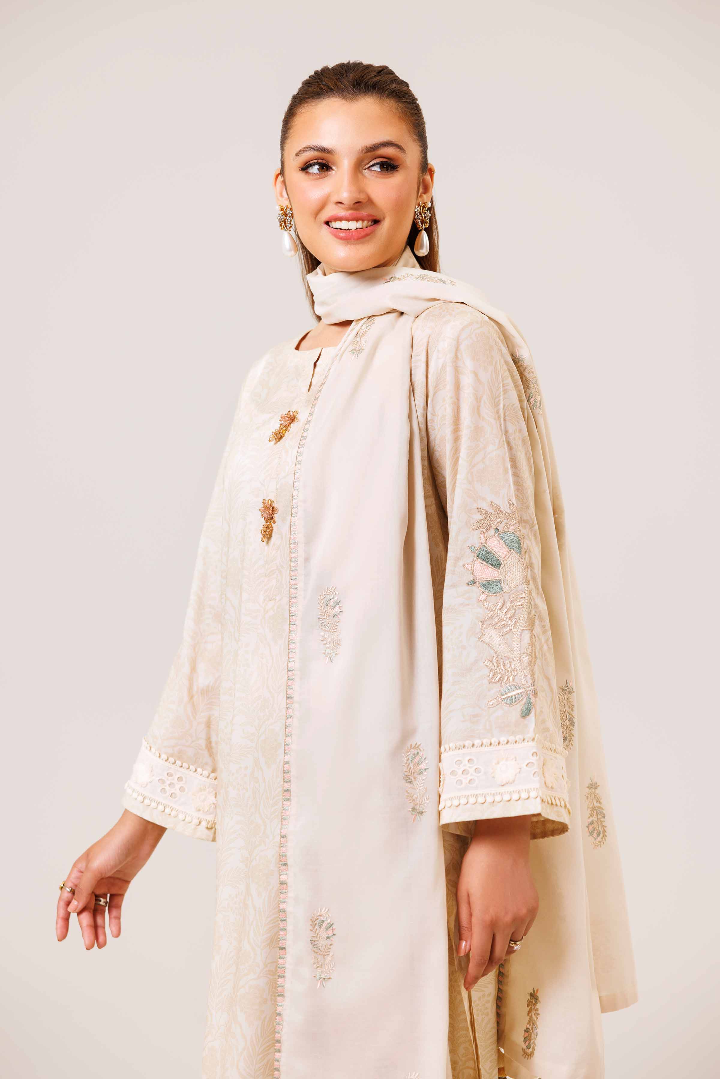 3 Piece - Printed Embroidered Suit - 42401985-1 for Women - Unstitched Collection | Nishat | Shop Online
