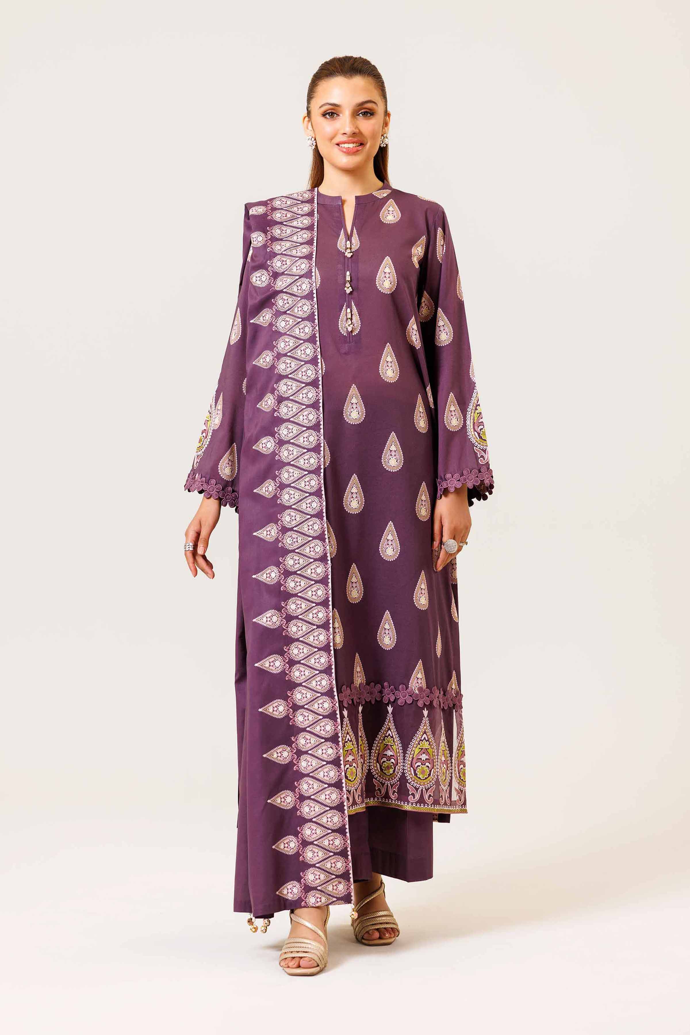 3 Piece - Printed Embroidered Suit - 42401986-1 for Women - Unstitched Collection | Nishat | Shop Online