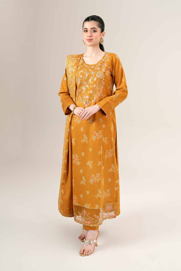 3 Piece - Printed Embroidered Suit - 42401991