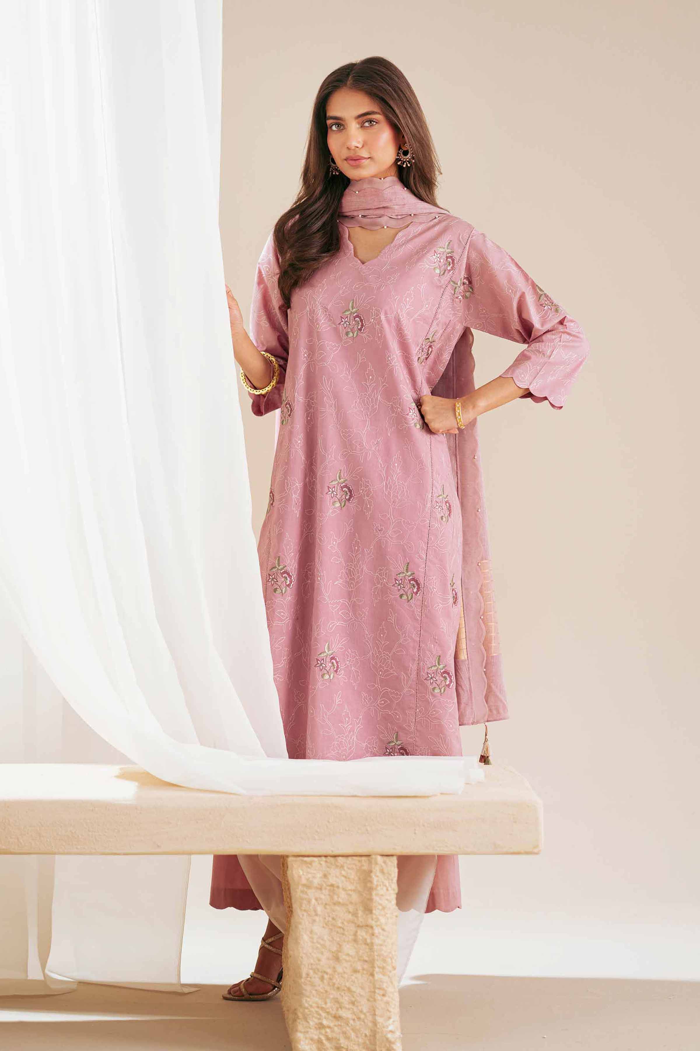 3 Piece - Embroidered Suit - 42411459 for Women - Unstitched Collection | Nishat | Shop Online