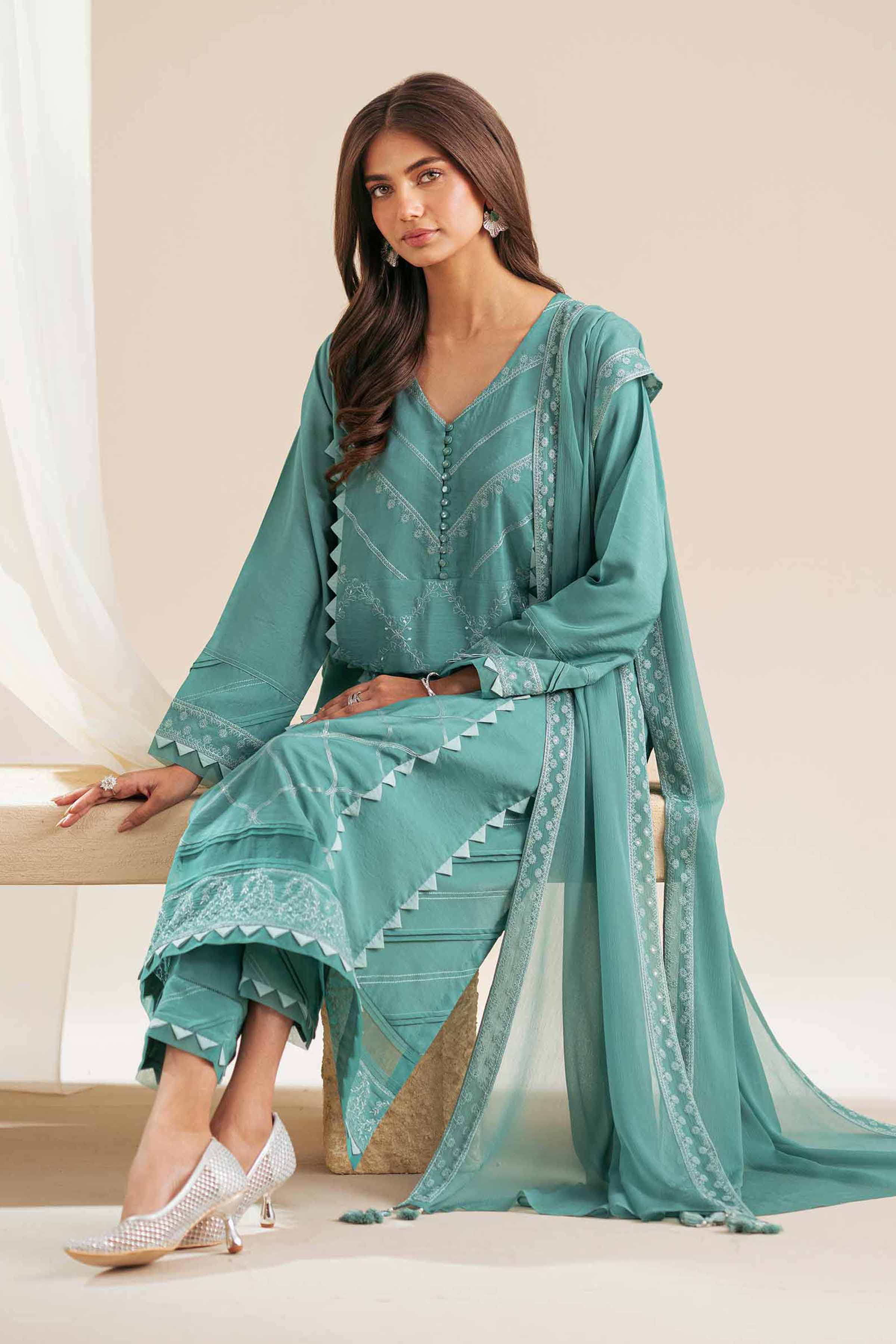 3 Piece - Embroidered Suit - 42418034-A for Women - Unstitched Collection | Nishat | Shop Online