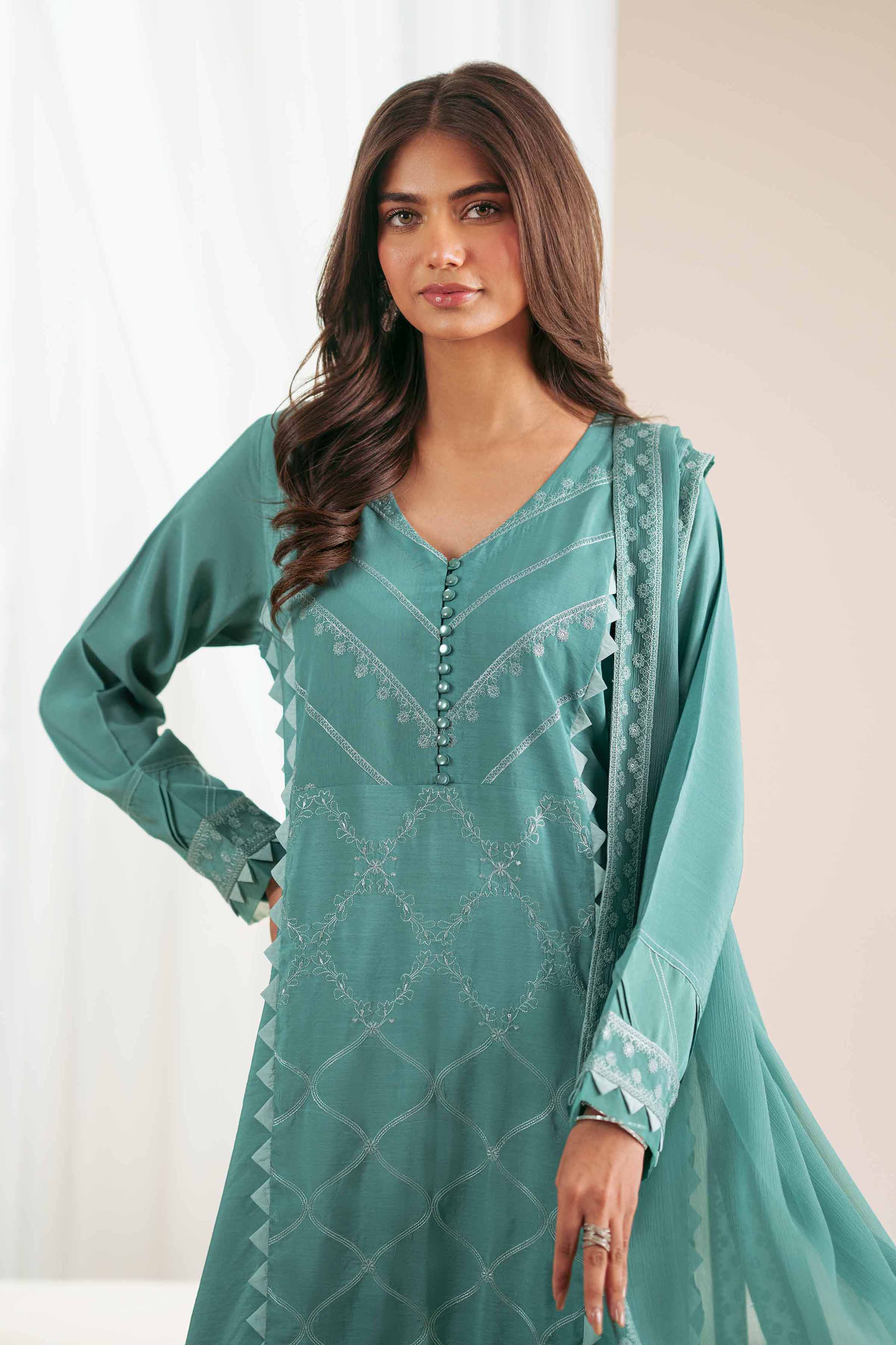3 Piece - Embroidered Suit - 42418034-A for Women - Unstitched Collection | Nishat | Shop Online