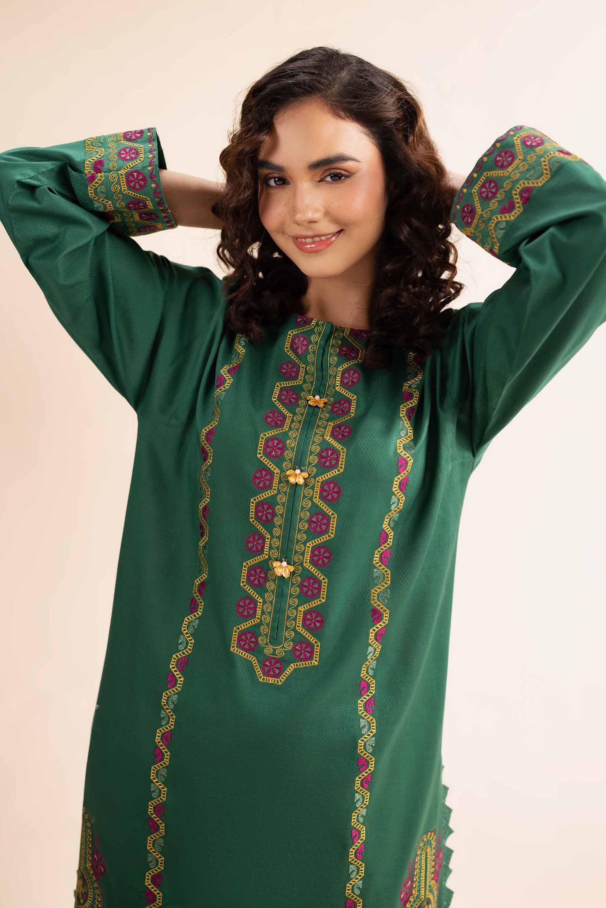 2 Piece - Dyed Embroidered Suit - 42501002 for Women - Unstitched Collection | Nishat | Shop Online