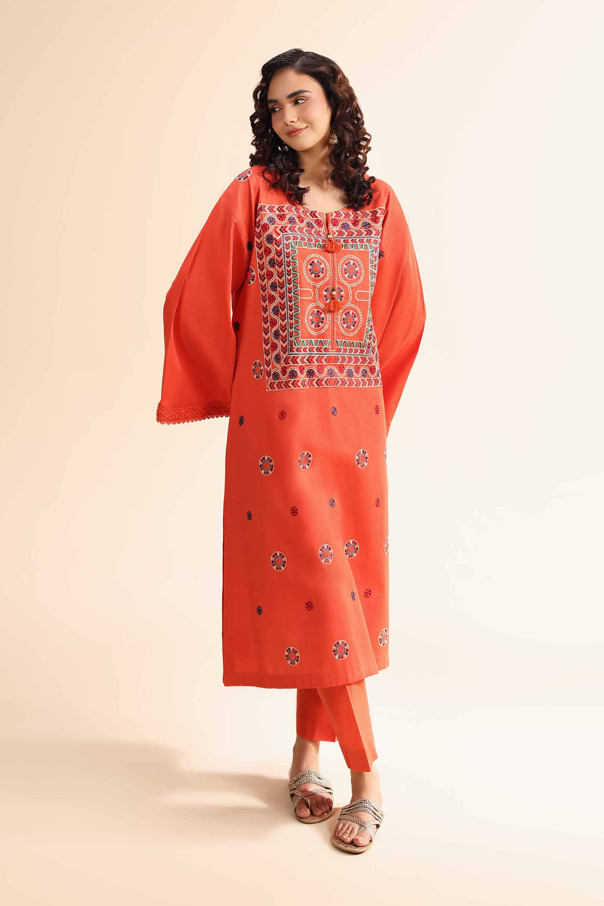 2 Piece - Dyed Embroidered Suit - 42501003 for Women - Unstitched Collection | Nishat | Shop Online
