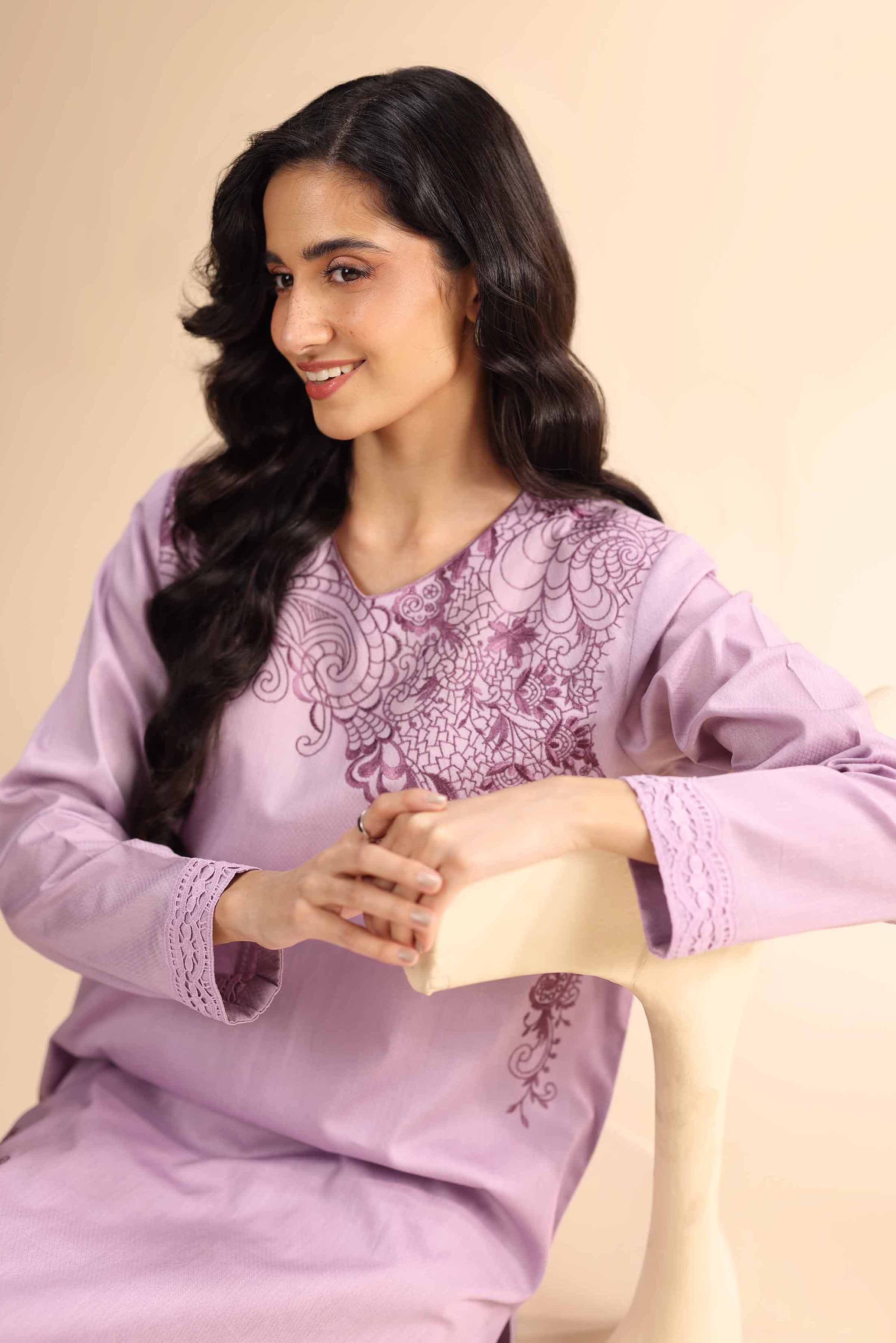 2 Piece - Dyed Embroidered Suit - 42501010 for Women - Unstitched Collection | Nishat | Shop Online