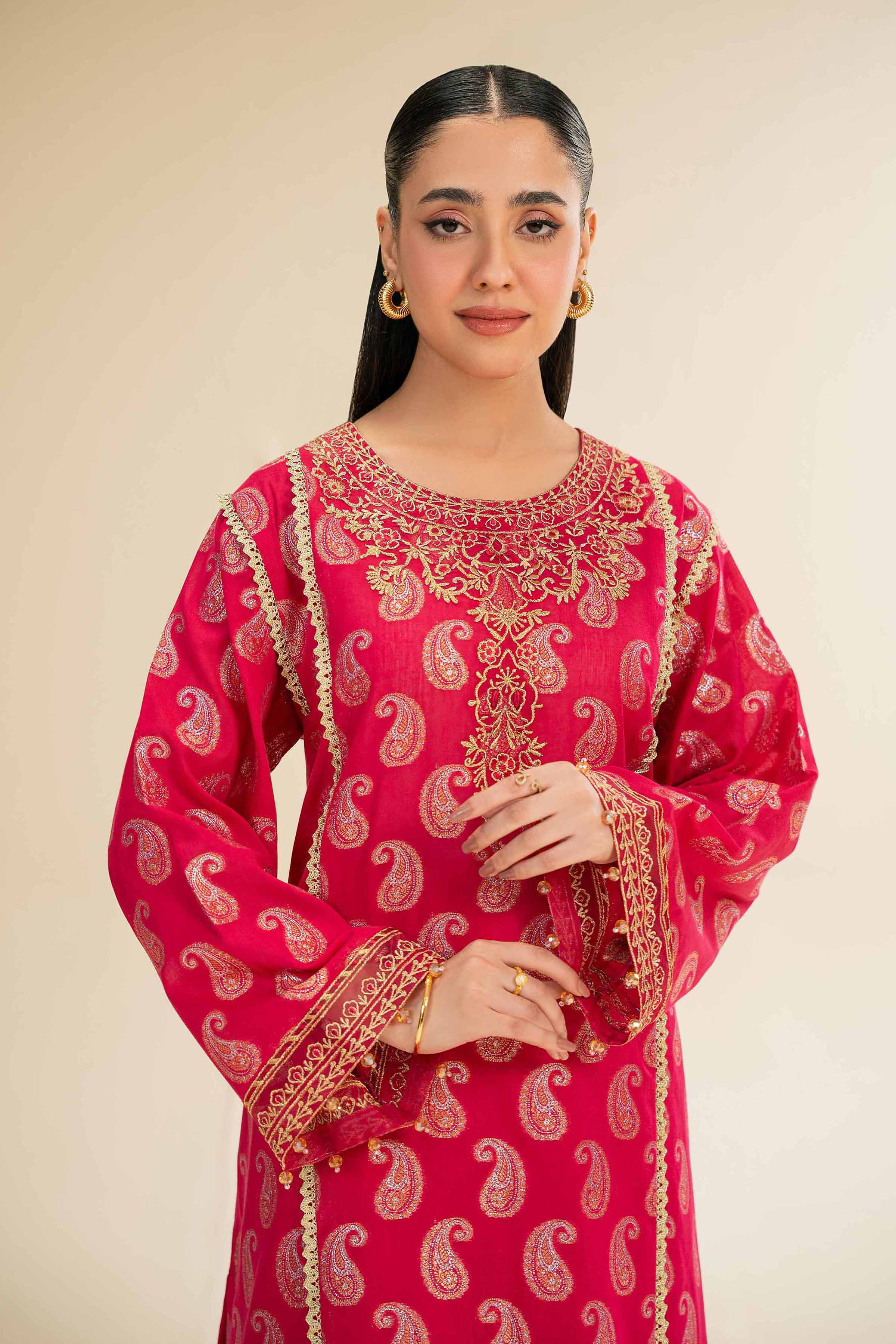 2 Piece - Jacquard Embroidered Suit - 42501021 for Women - Unstitched Collection | Nishat | Shop Online