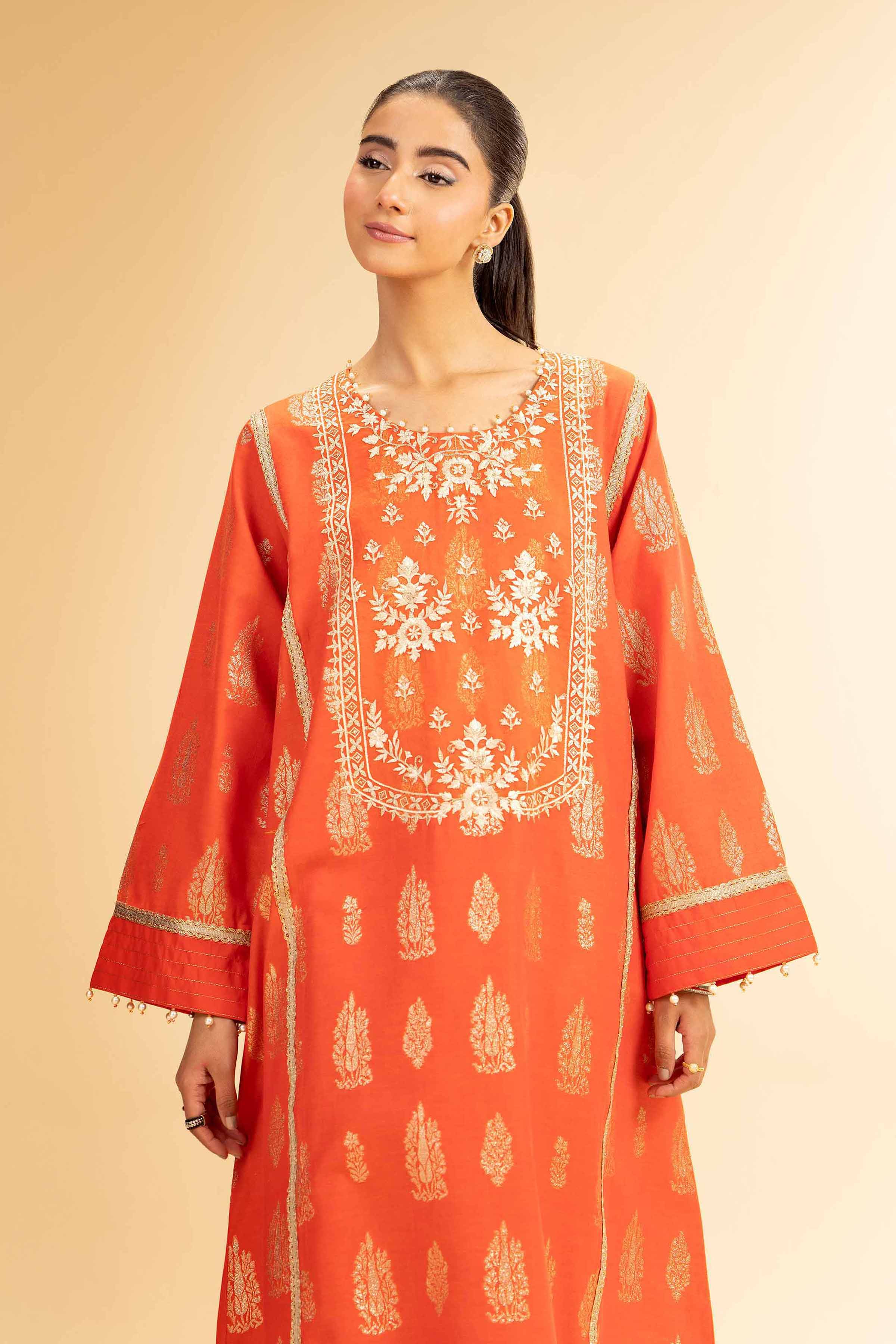 2 Piece - Jacquard Embroidered Suit - 42501022 for Women - Unstitched Collection | Nishat | Shop Online
