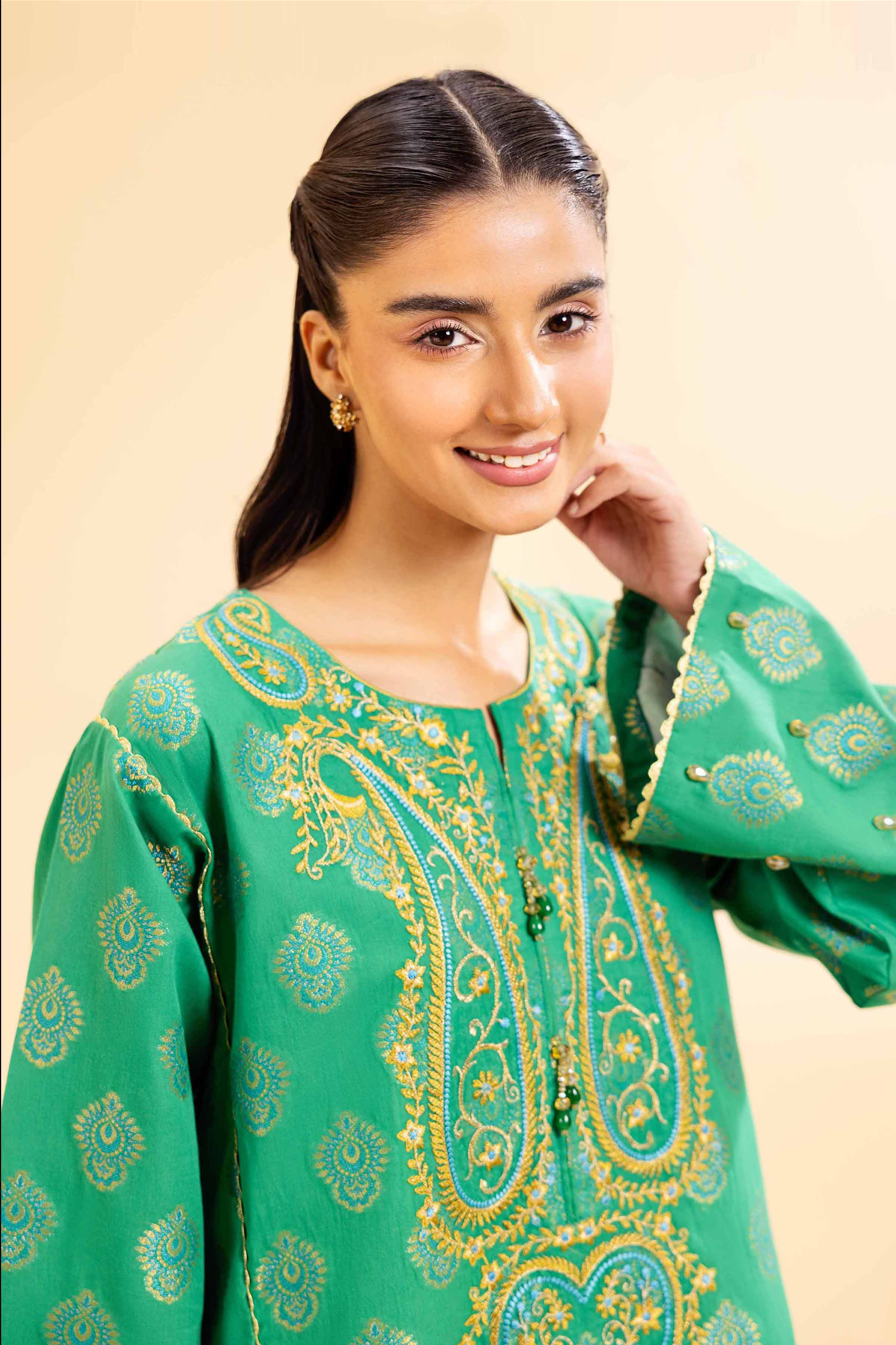 2 Piece - Jacquard Embroidered Suit - 42501023 for Women - Unstitched Collection | Nishat | Shop Online