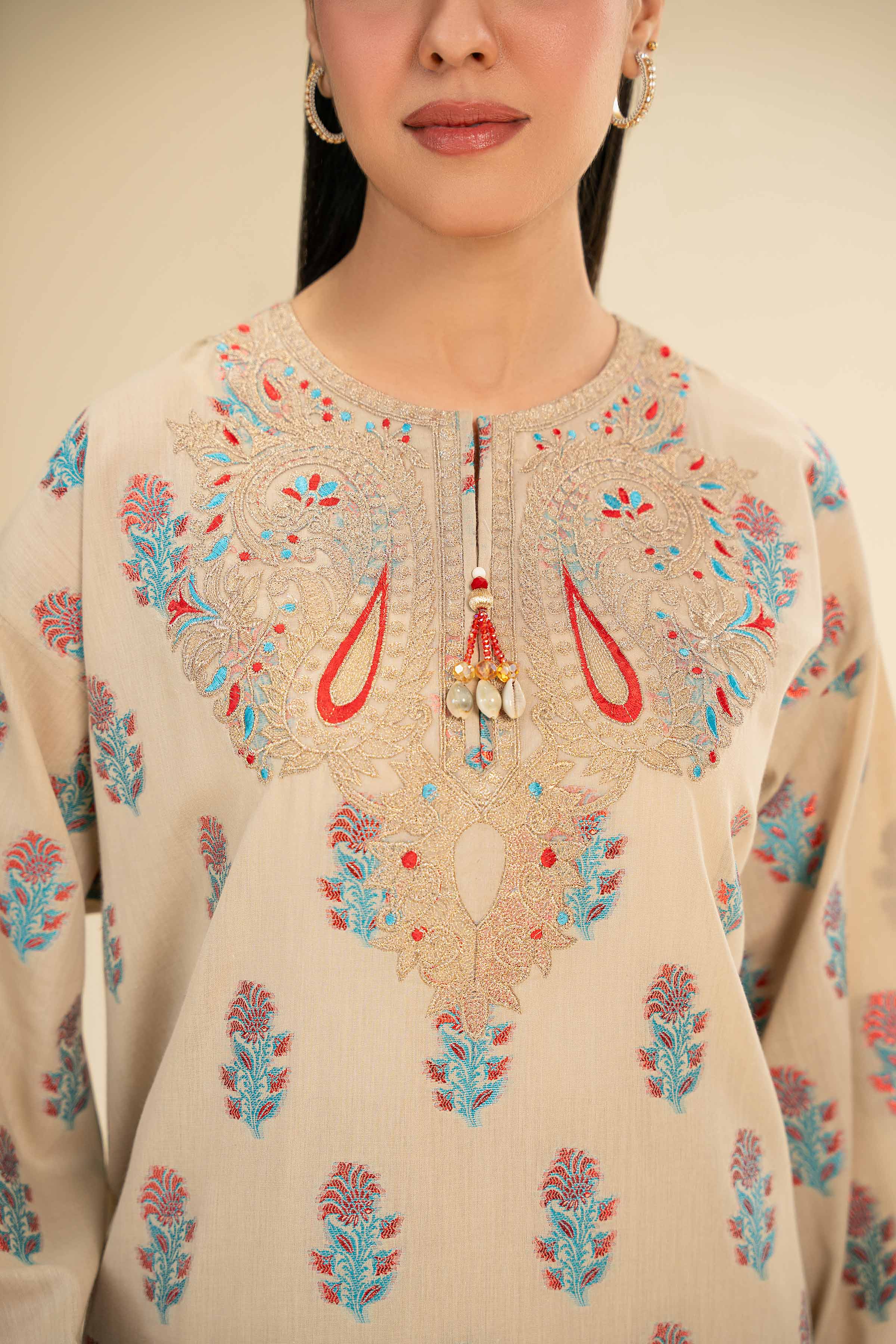 2 Piece - Jacquard Embroidered Suit - 42501024 for Women - Unstitched Collection | Nishat | Shop Online