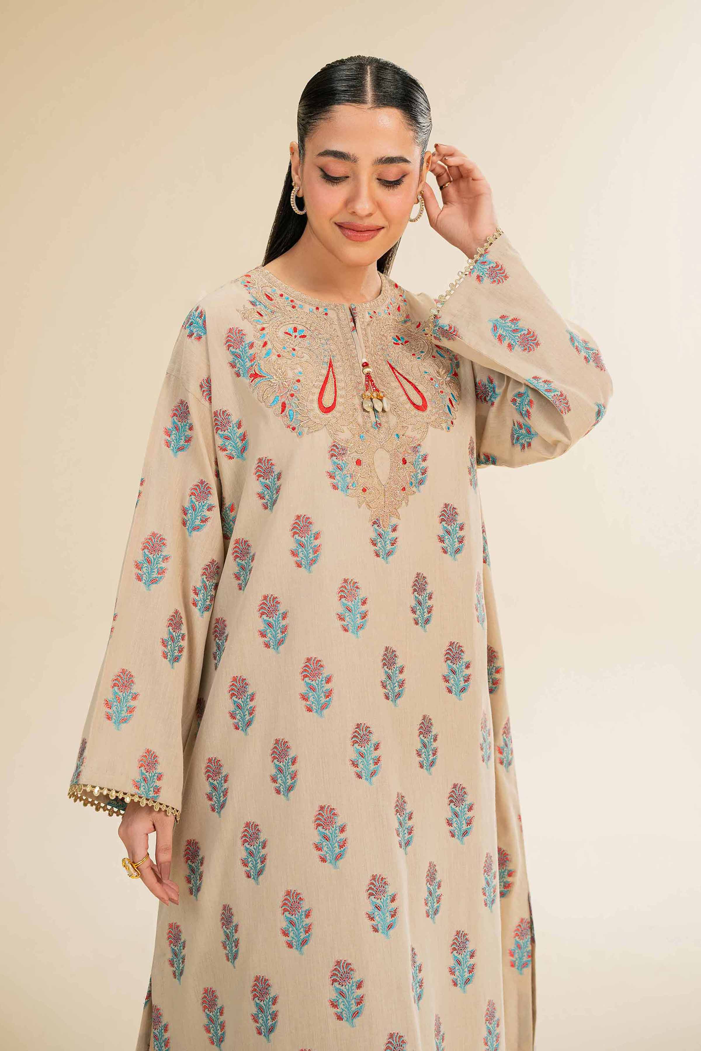 2 Piece - Jacquard Embroidered Suit - 42501024 for Women - Unstitched Collection | Nishat | Shop Online