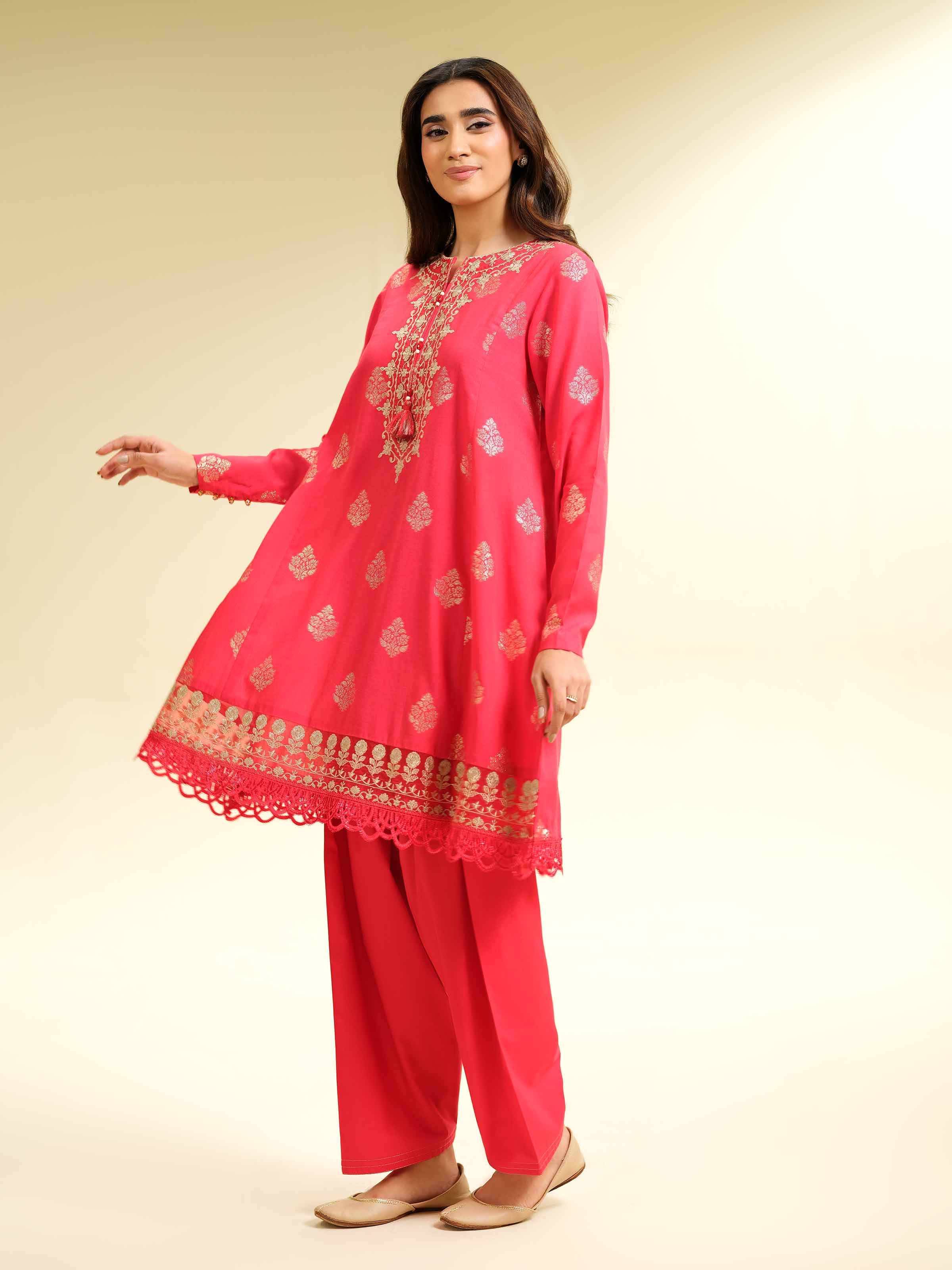 2 Piece - Jacquard Embroidered Suit - 42501025 for Women - Unstitched Collection | Nishat | Shop Online