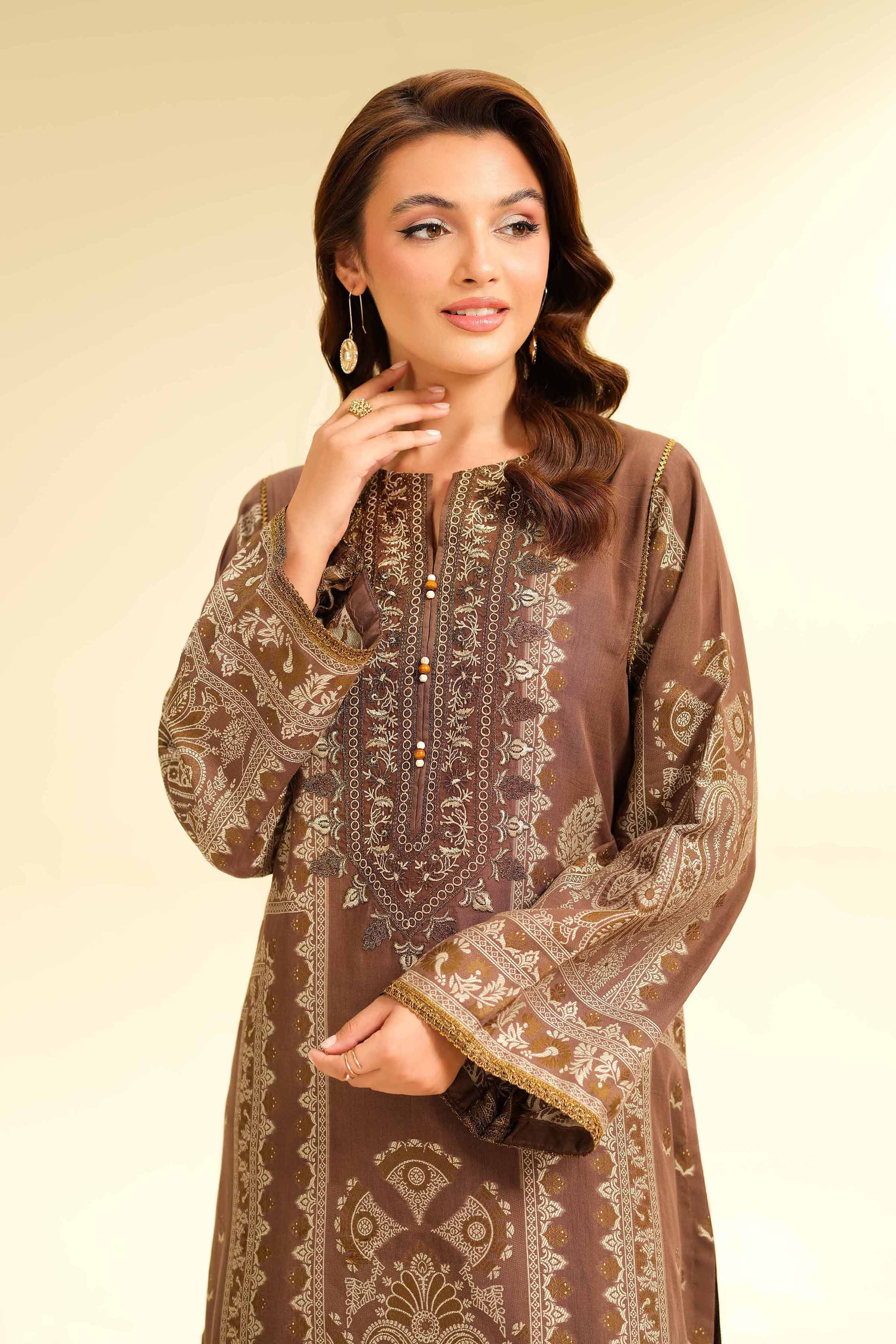 2 Piece - Jacquard Embroidered Suit - 42501030 for Women - Unstitched Collection | Nishat | Shop Online