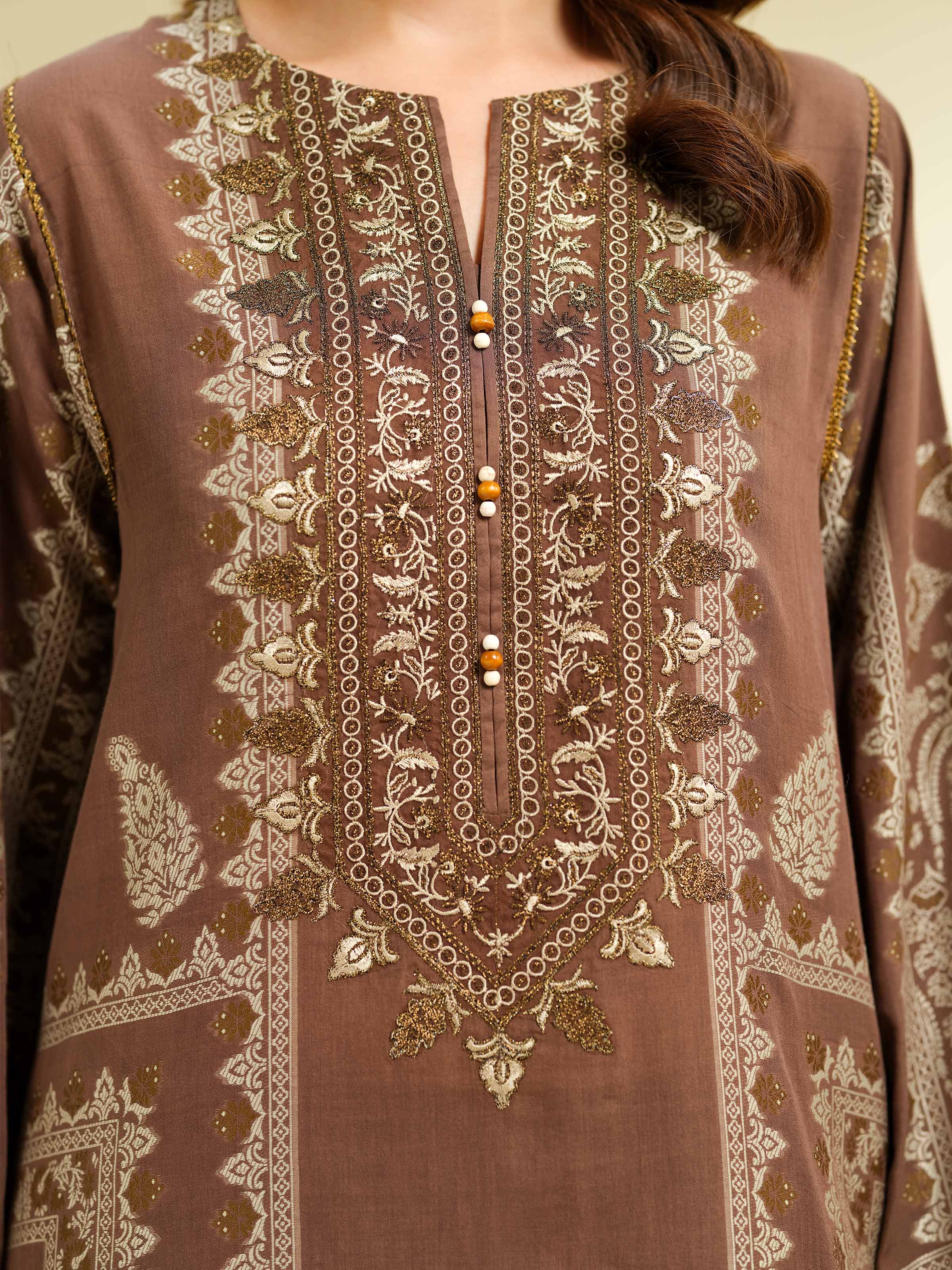 2 Piece - Jacquard Embroidered Suit - 42501030 for Women - Unstitched Collection | Nishat | Shop Online