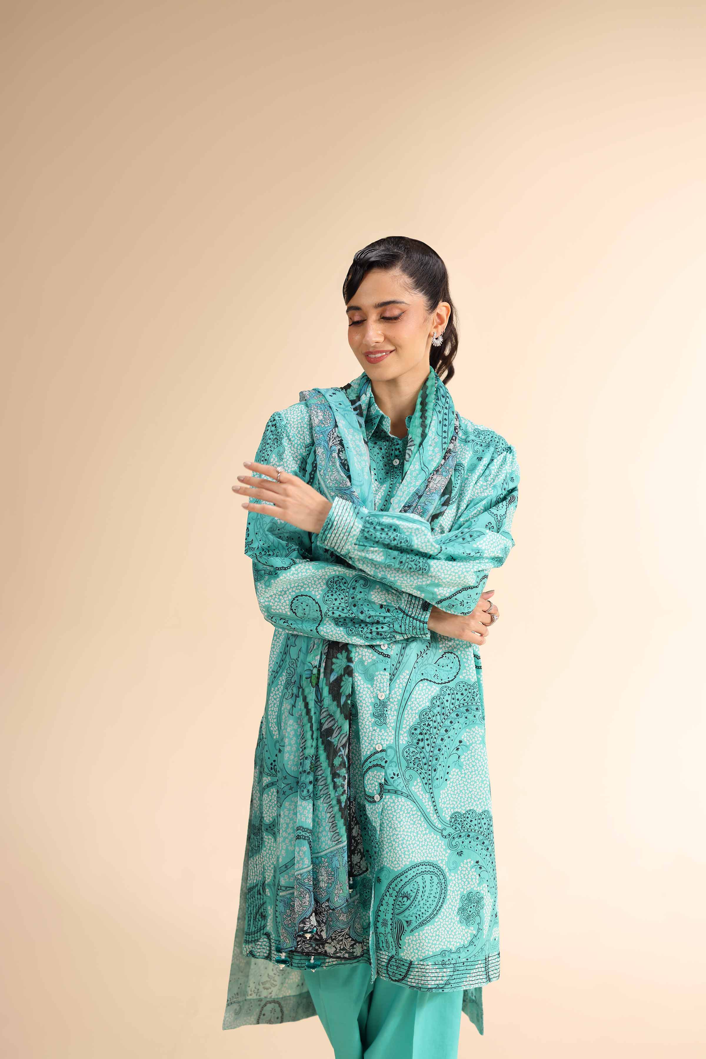 2 Piece - Printed Suit - 42501037 for Women - Unstitched Collection | Nishat | Shop Online