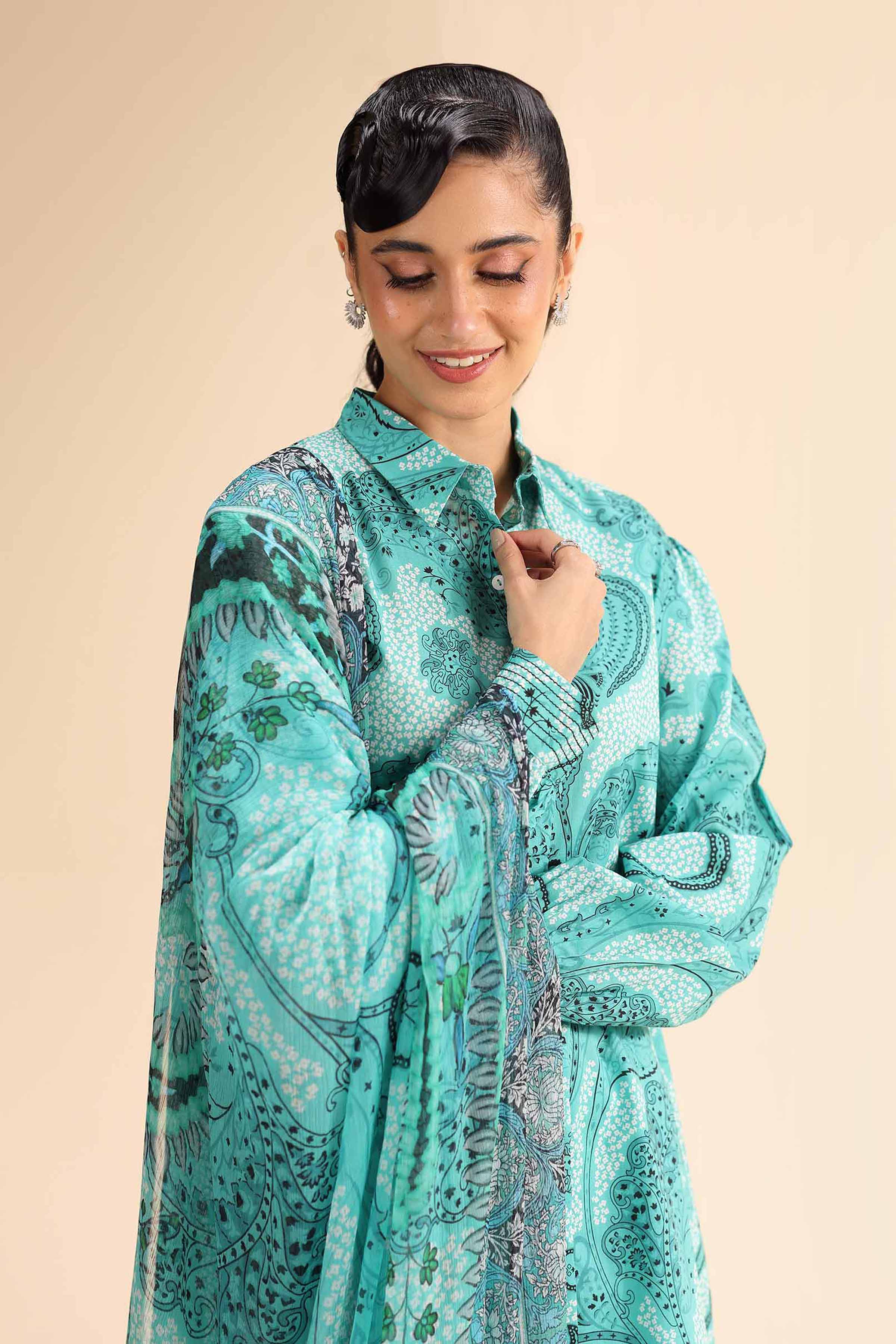 2 Piece - Printed Suit - 42501037 for Women - Unstitched Collection | Nishat | Shop Online