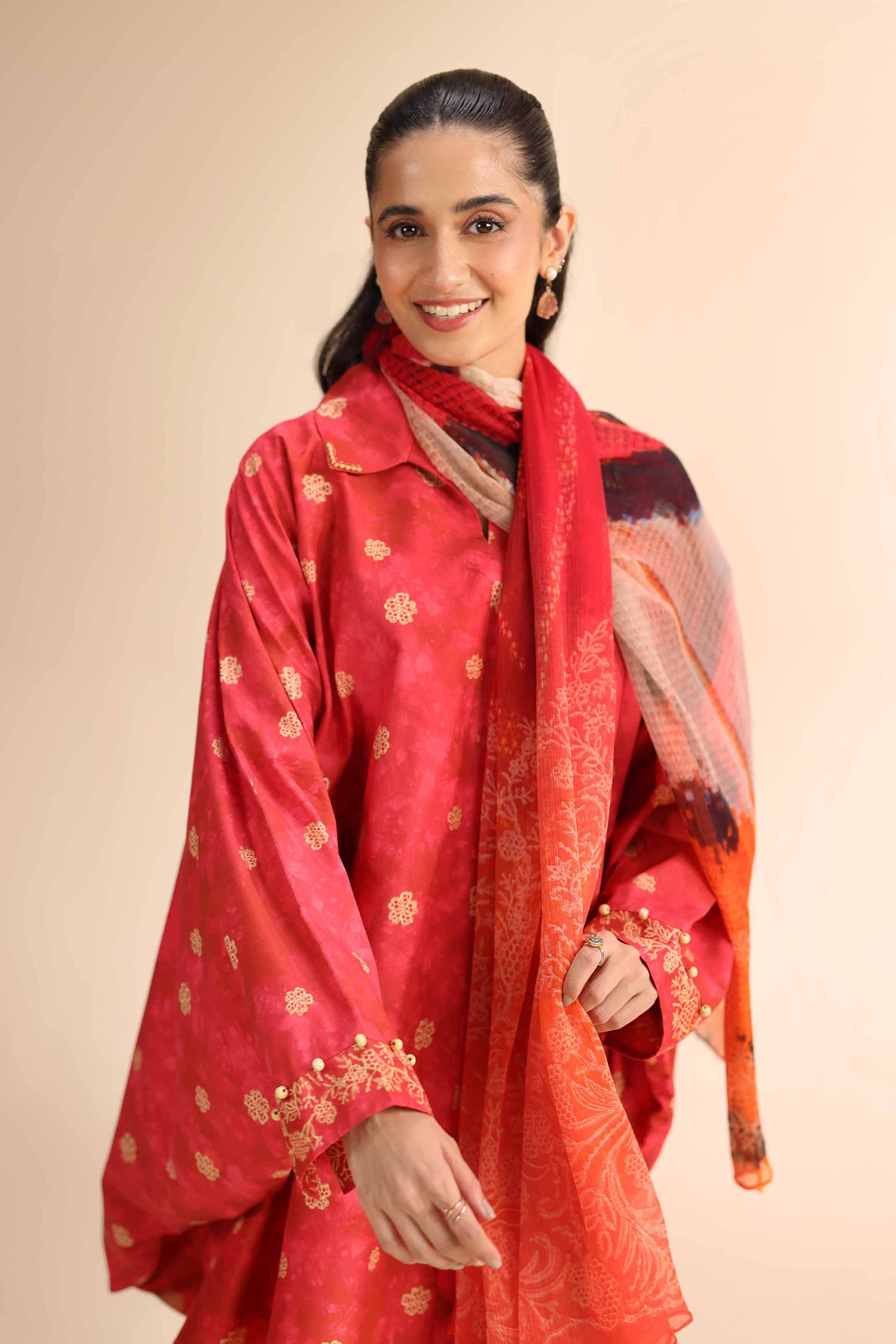 2 Piece - Printed Suit - 42501040 for Women - Unstitched Collection | Nishat | Shop Online