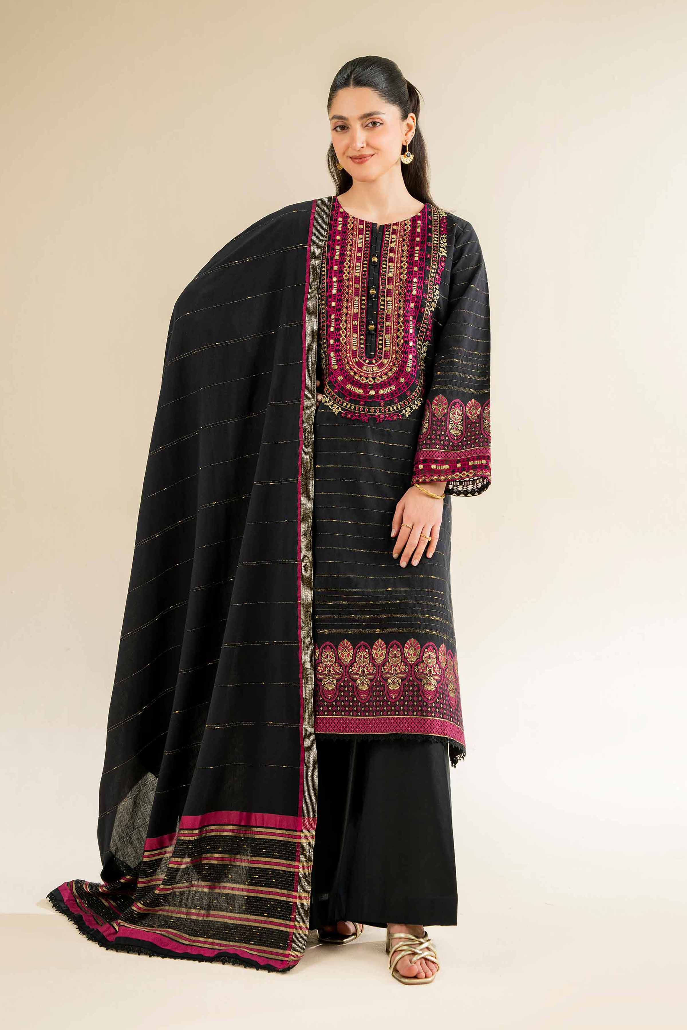 3 Piece - Jacquard Embroidered Suit - 42501041 for Women - Unstitched Collection | Nishat | Shop Online