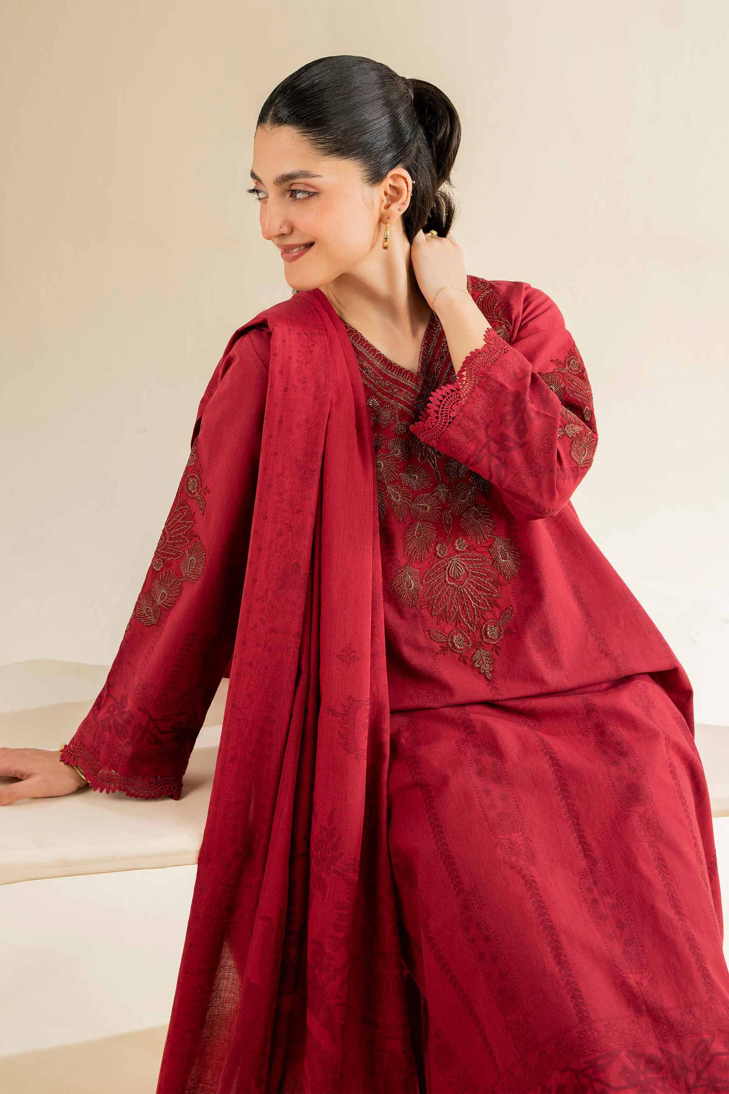 3 Piece - Jacquard Embroidered Suit - 42501042 for Women - Unstitched Collection | Nishat | Shop Online