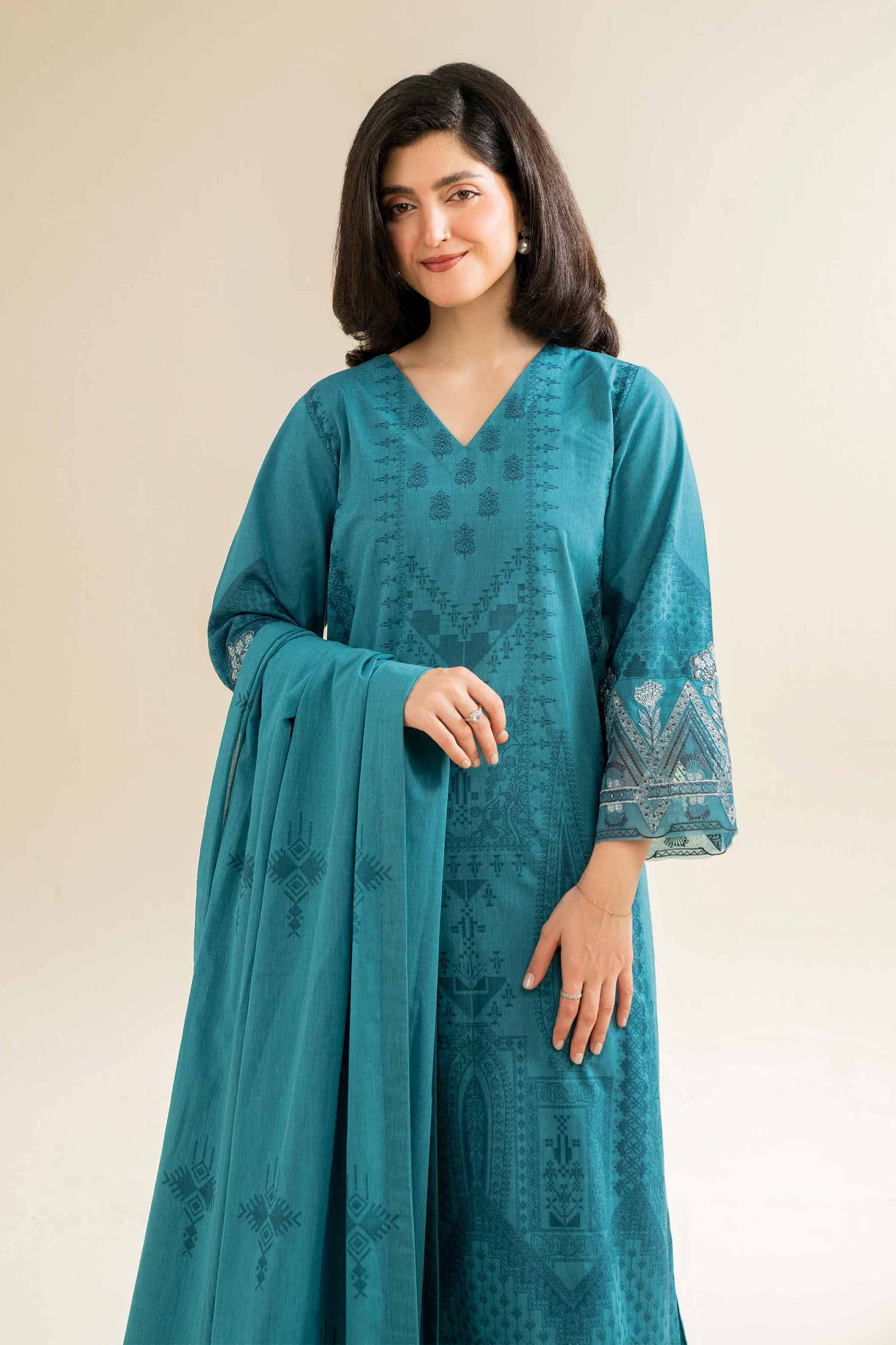3 Piece - Jacquard Embroidered Suit - 42501044 for Women - Unstitched Collection | Nishat | Shop Online