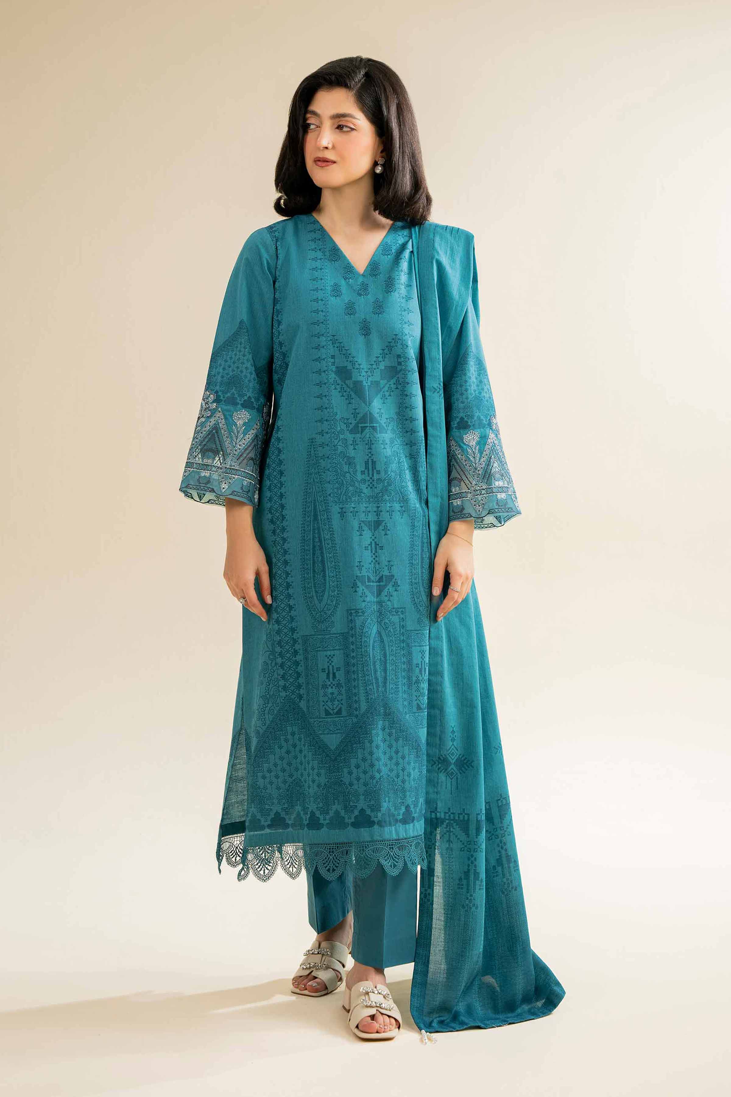 3 Piece - Jacquard Embroidered Suit - 42501044 for Women - Unstitched Collection | Nishat | Shop Online