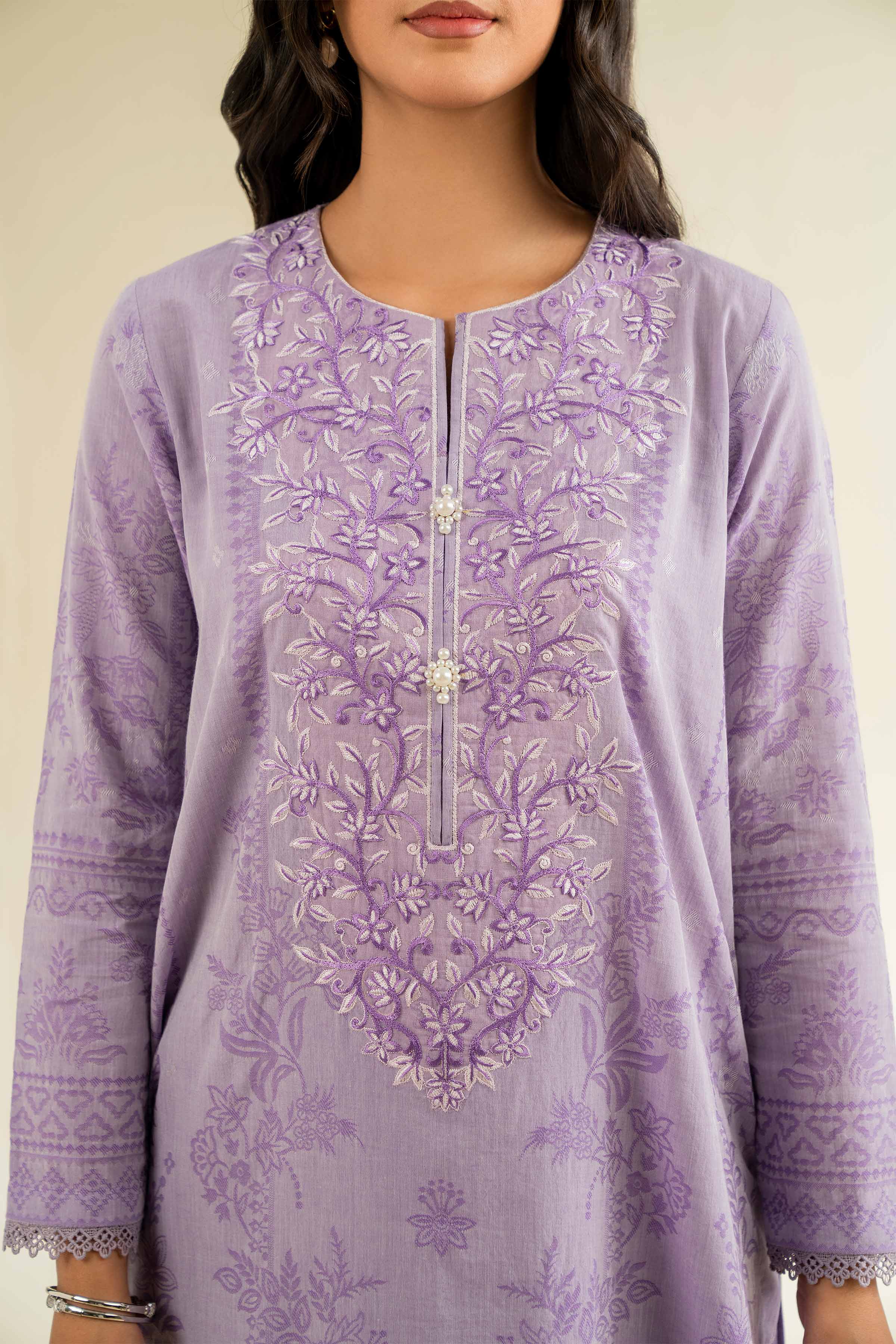 3 Piece - Jacquard Embroidered Suit - 42501045 for Women - Unstitched Collection | Nishat | Shop Online