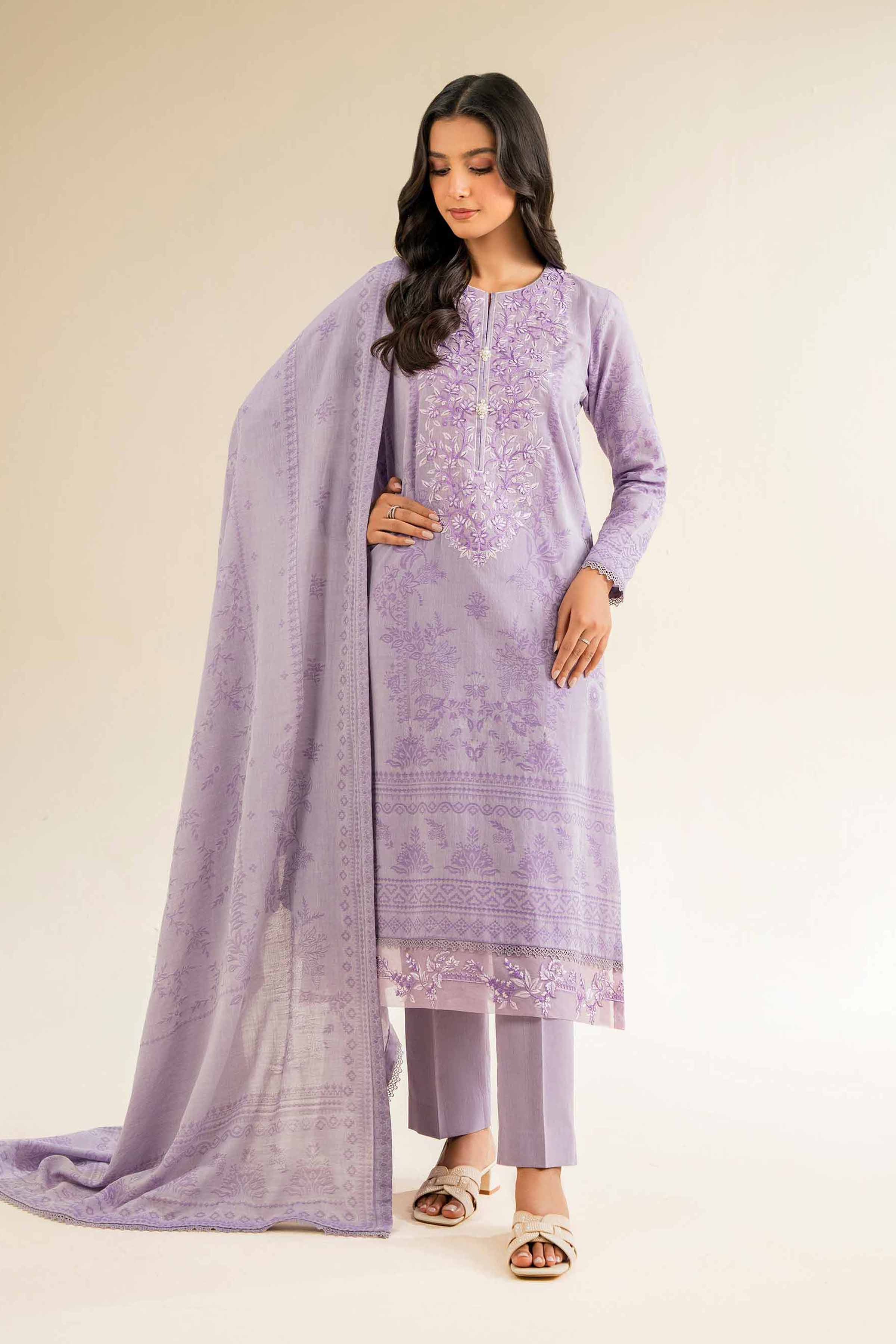 3 Piece - Jacquard Embroidered Suit - 42501045 for Women - Unstitched Collection | Nishat | Shop Online