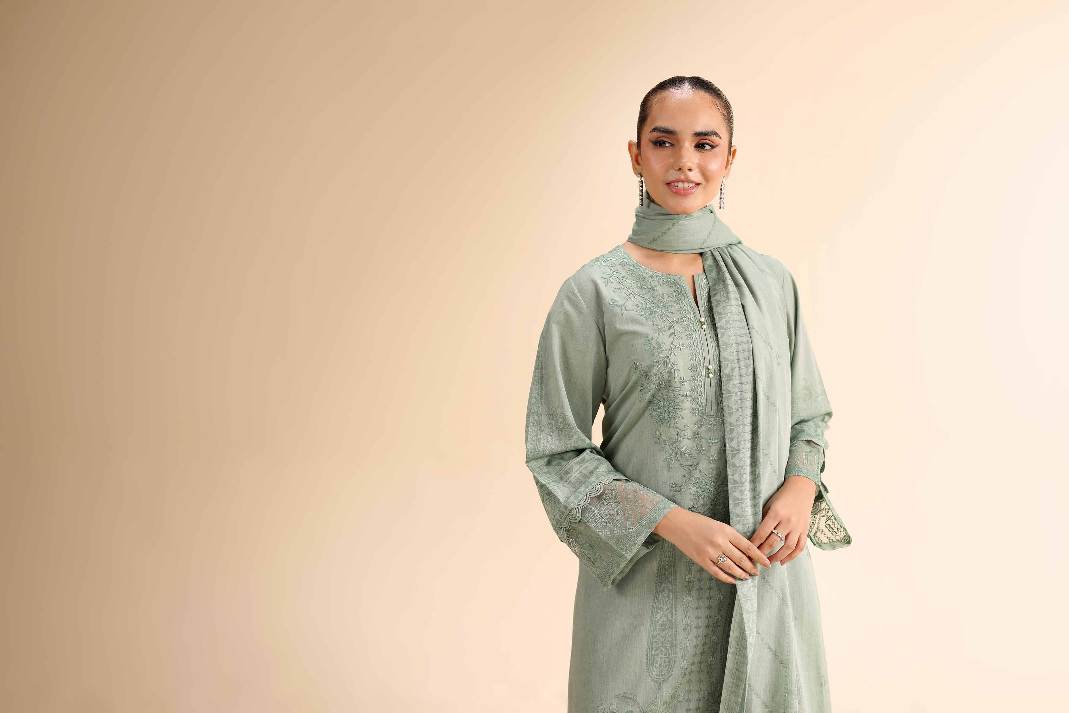 3 Piece - Jacquard Embroidered Suit - 42501046 for Women - Unstitched Collection | Nishat | Shop Online