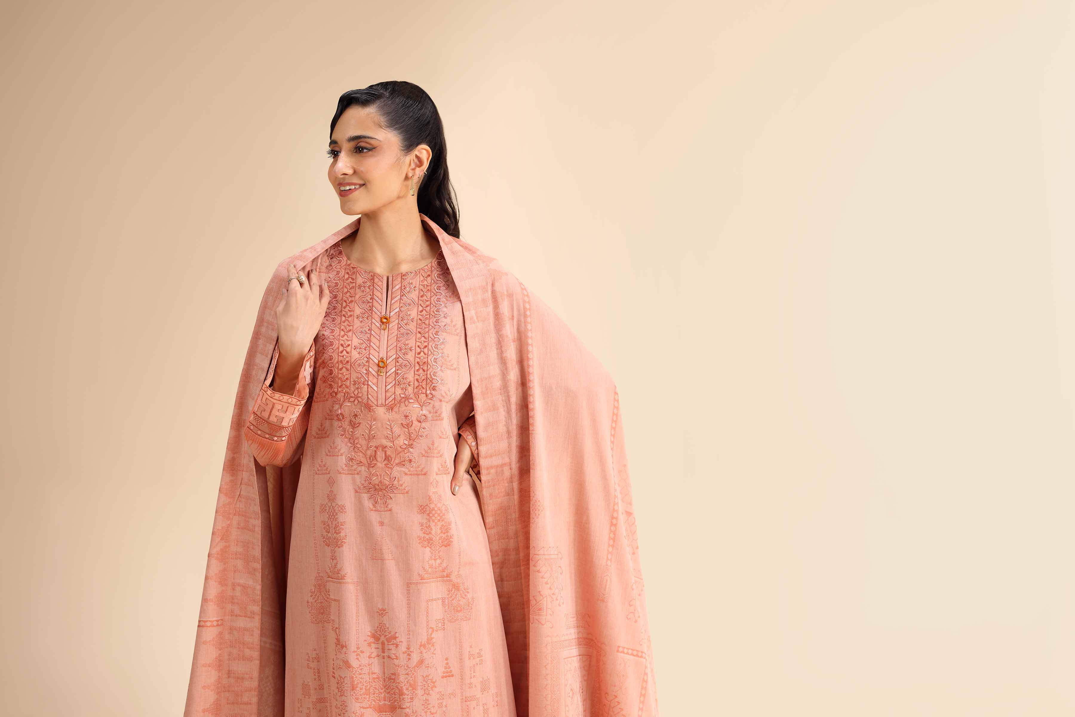 3 Piece - Jacquard Embroidered Suit - 42501049 for Women - Unstitched Collection | Nishat | Shop Online