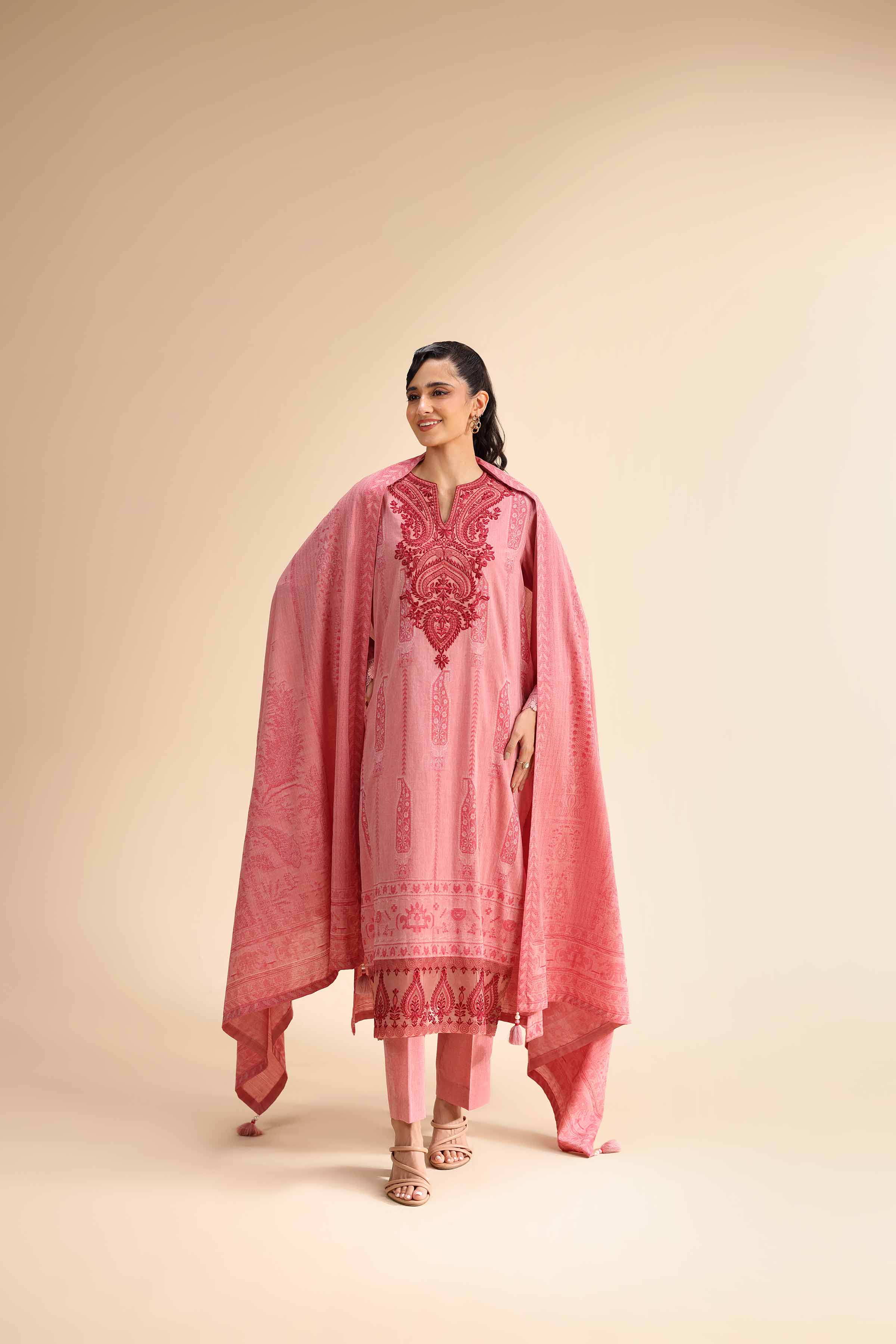 3 Piece - Jacquard Embroidered Suit - 42501050 for Women - Unstitched Collection | Nishat | Shop Online