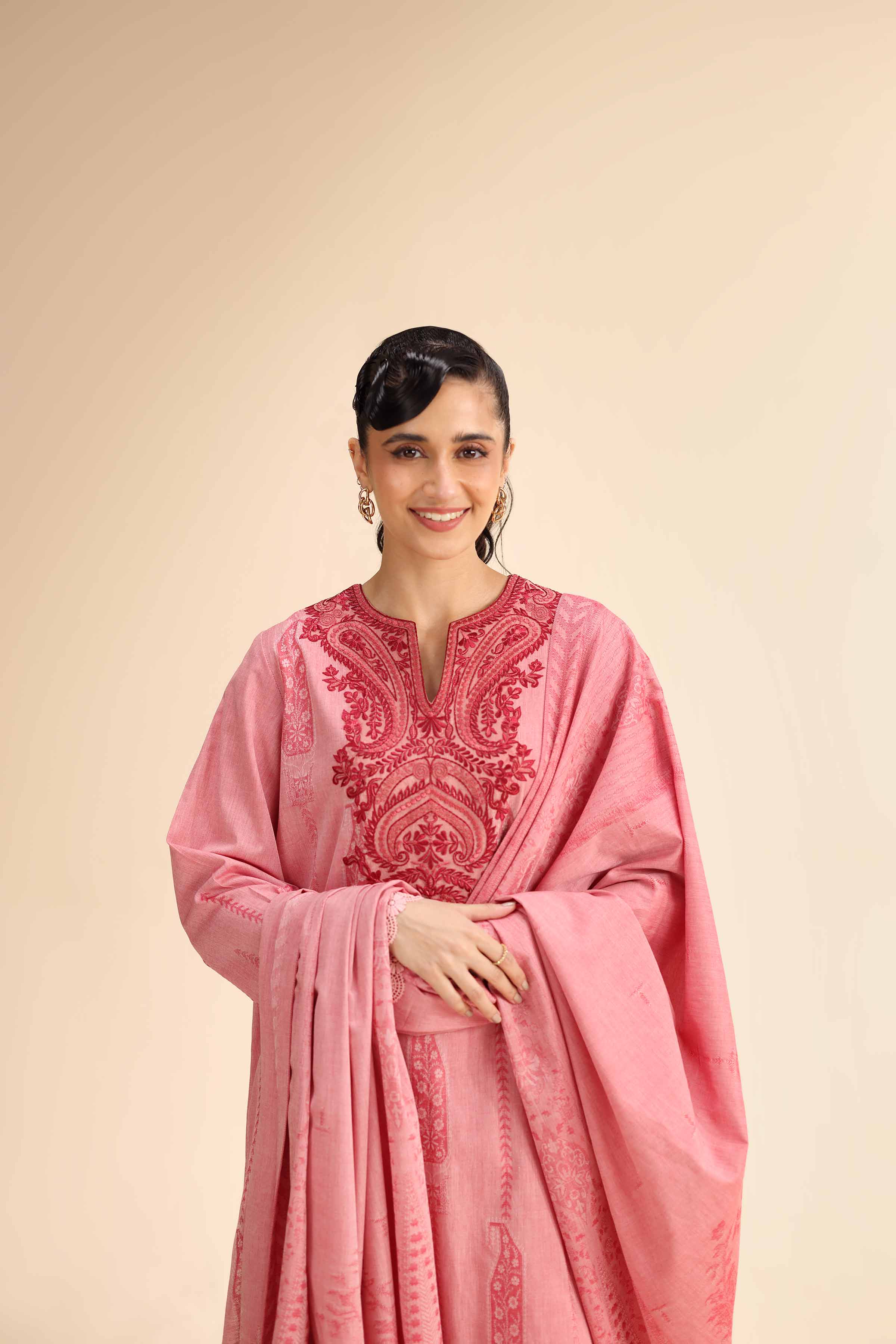 3 Piece - Jacquard Embroidered Suit - 42501050 for Women - Unstitched Collection | Nishat | Shop Online