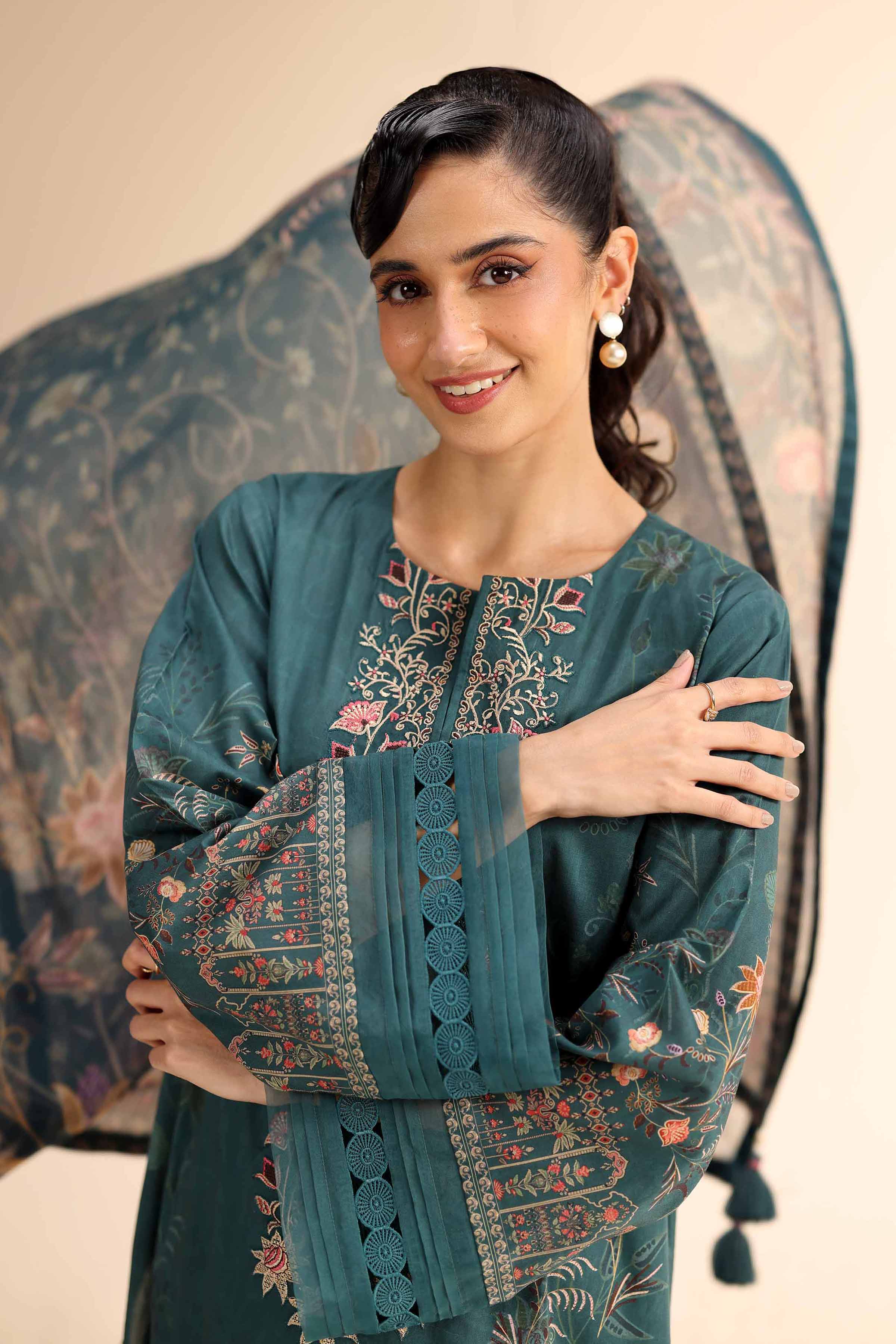 3 Piece - Digital Printed Embroidered Suit - 42501057 for Women - Unstitched Collection | Nishat | Shop Online