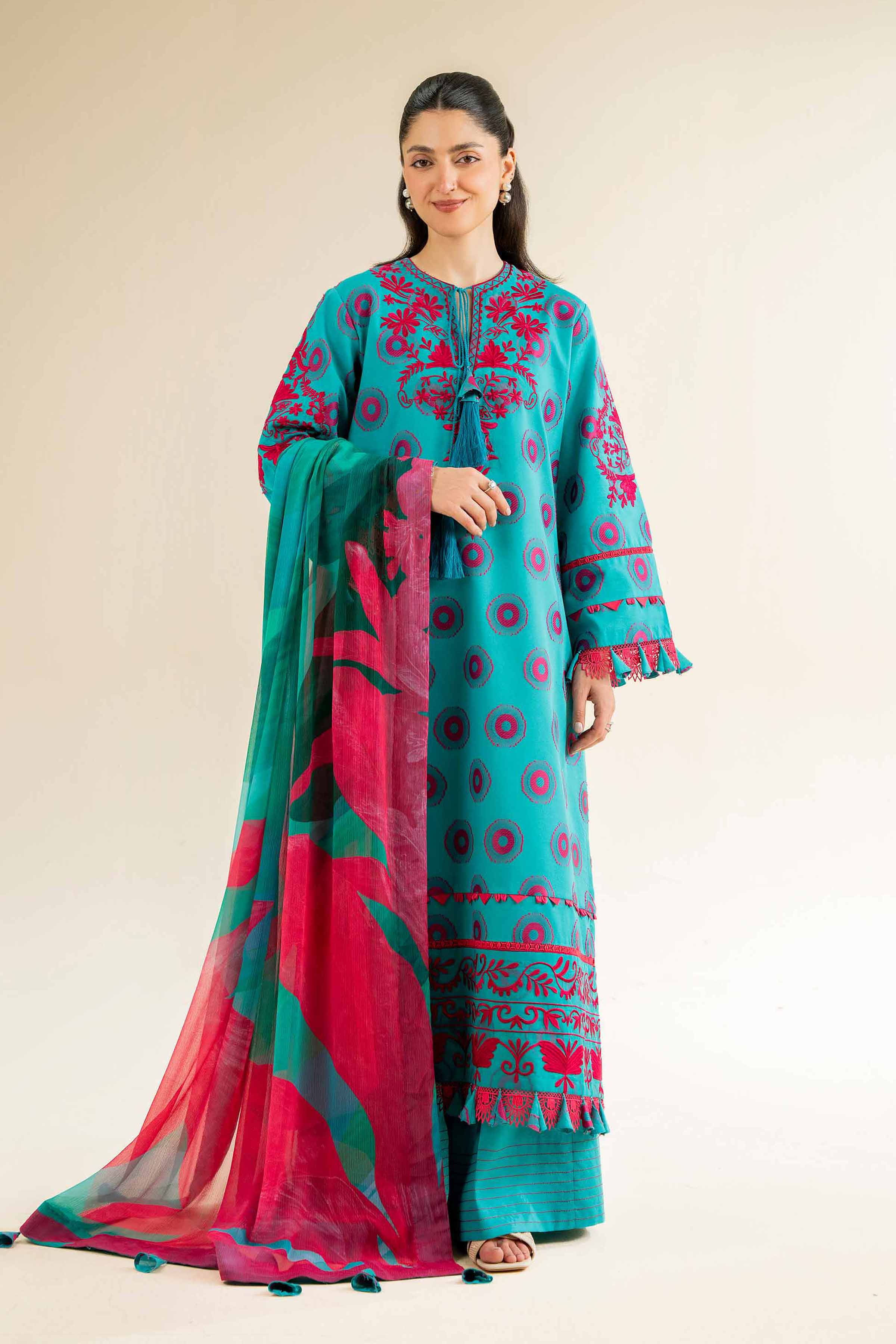 3 Piece - Jacquard Embroidered Suit - 42501094 for Women - Unstitched Collection | Nishat | Shop Online