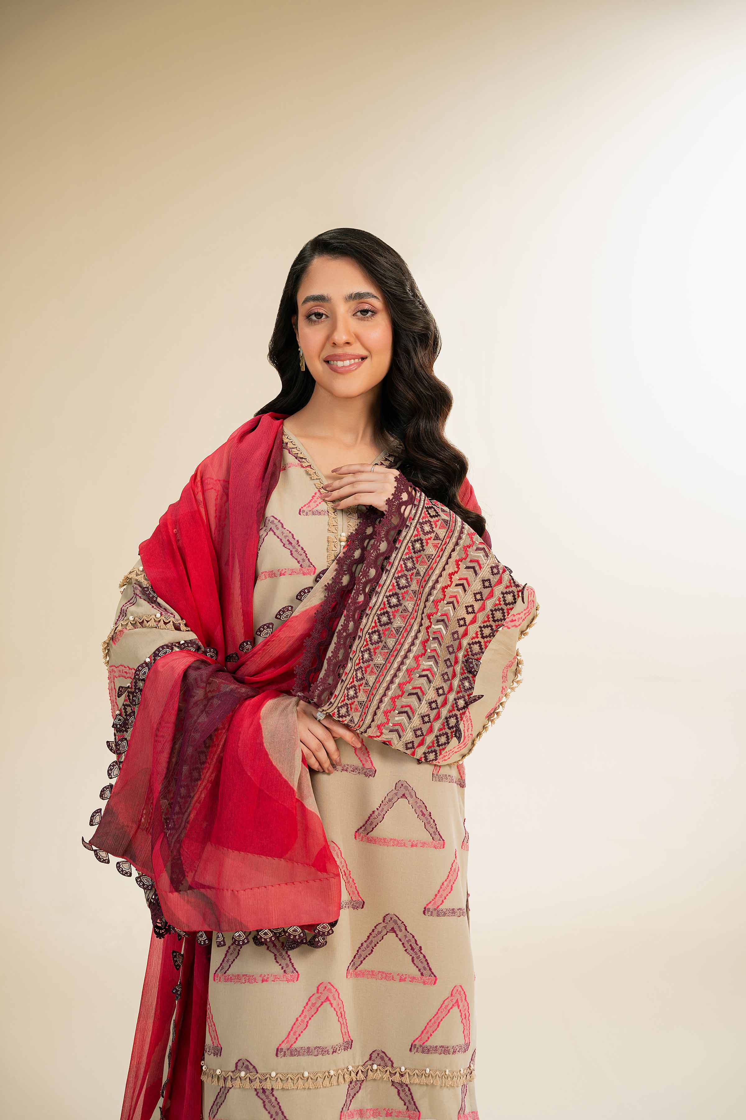 3 Piece - Jacquard Embroidered Suit - 42501095 for Women - Unstitched Collection | Nishat | Shop Online