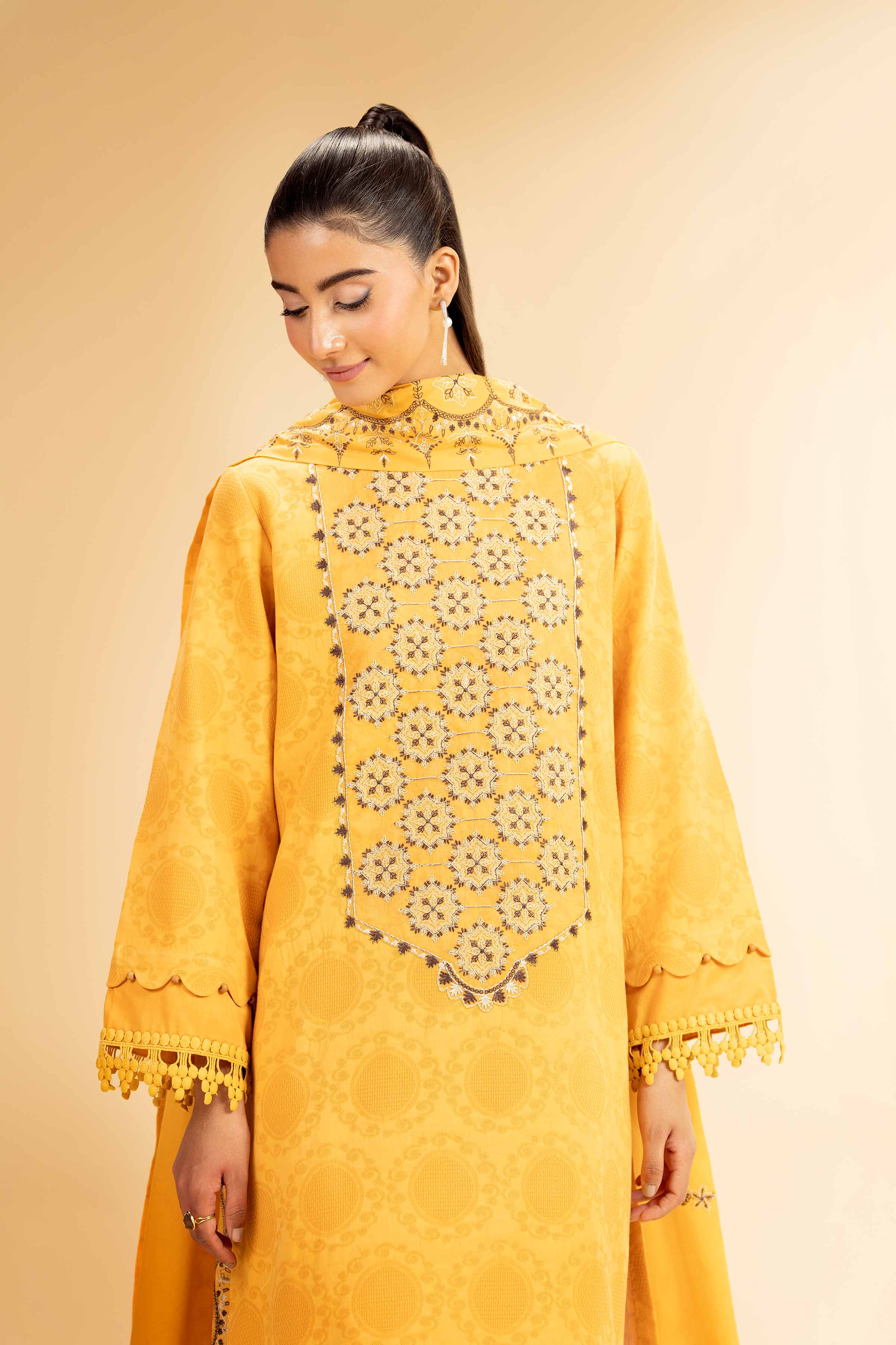 3 Piece - Dyed Embroidered Suit - 42501100 for Women - Unstitched Collection | Nishat | Shop Online