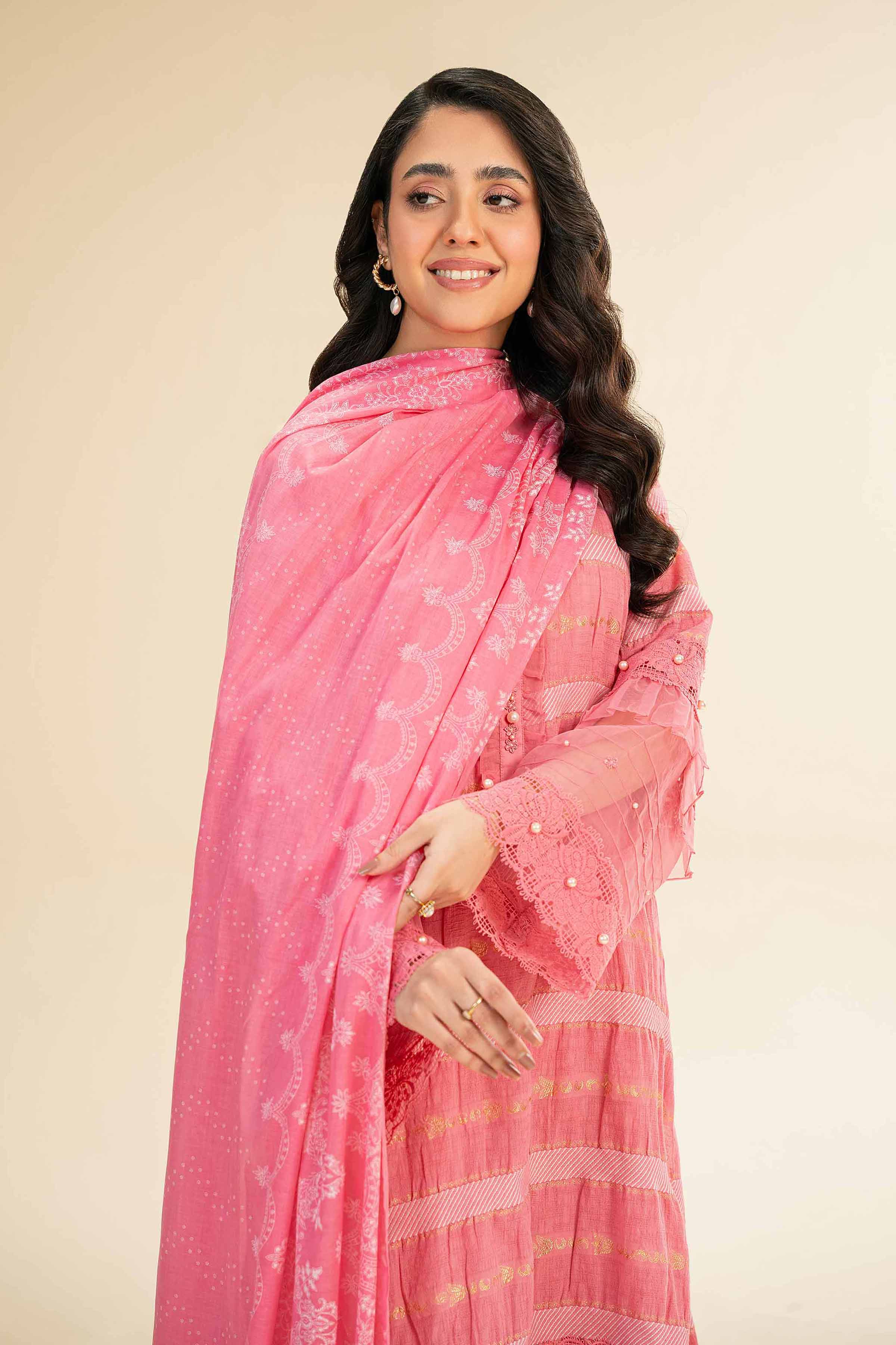 3 Piece - Paste Printed With Jacquard Suit - 42501106 for Women - Unstitched Collection | Nishat | Shop Online