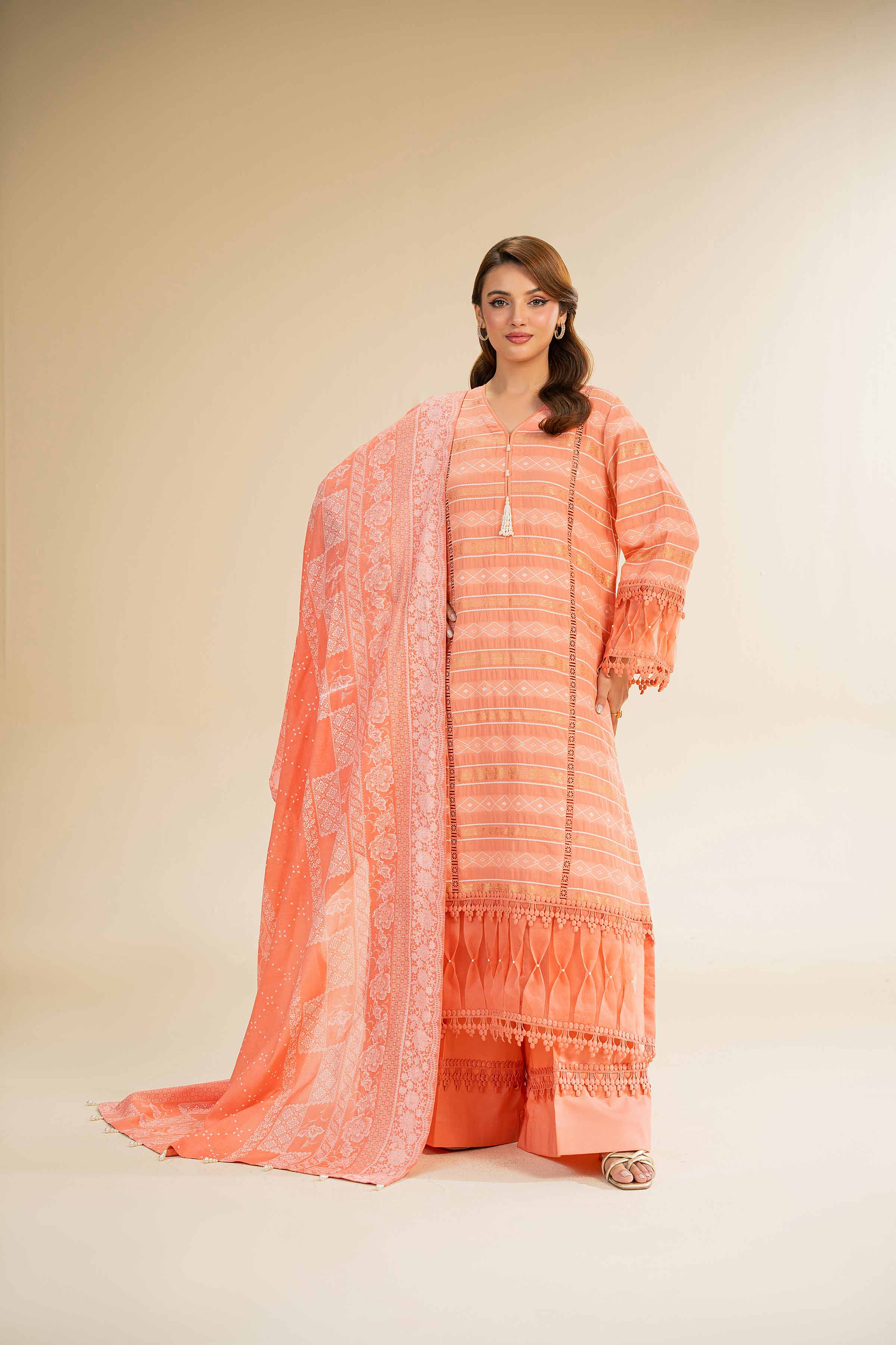 3 Piece - Paste Printed With Jacquard Suit - 42501107 for Women - Unstitched Collection | Nishat | Shop Online