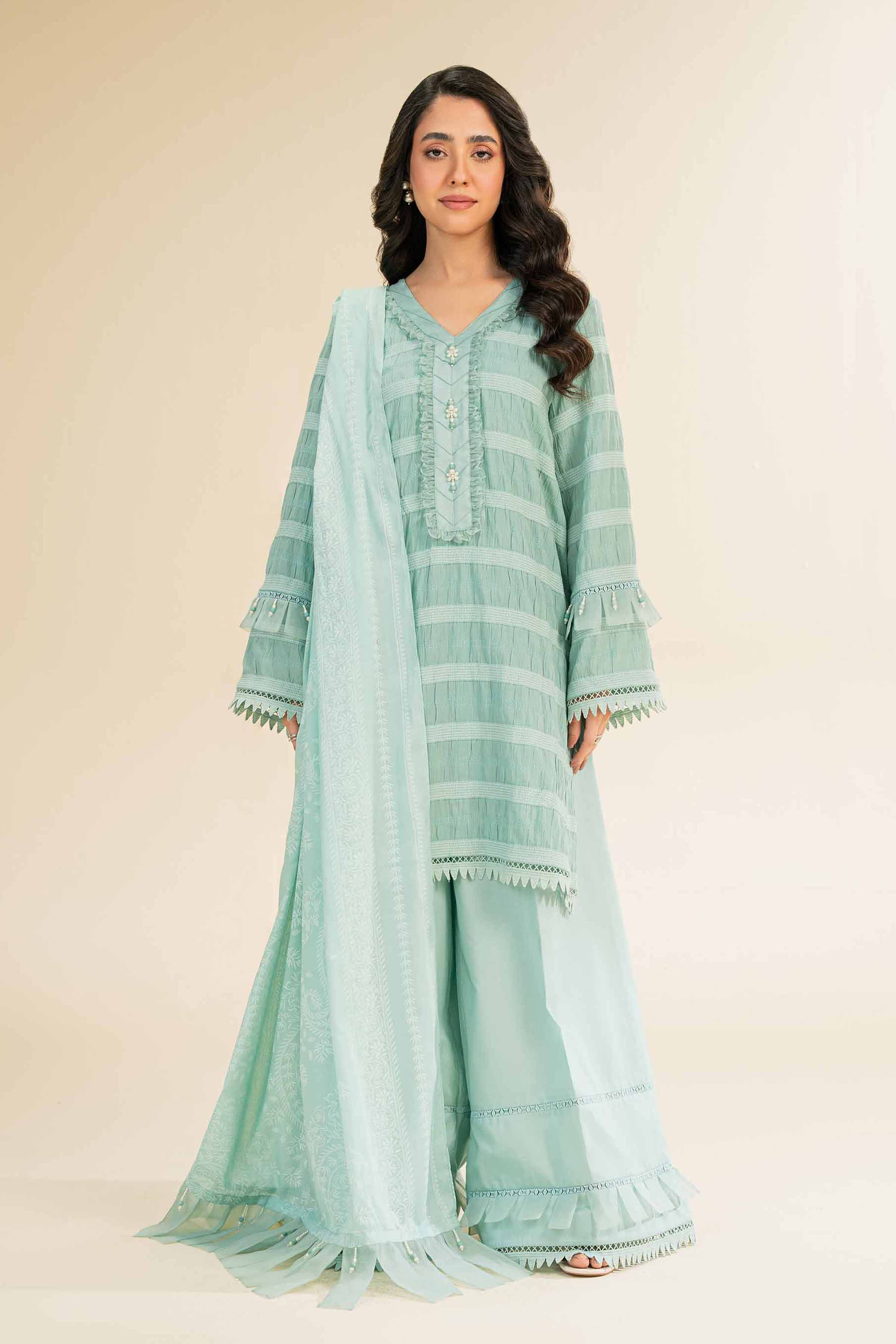 3 Piece - Paste Printed With Jacquard Suit - 42501108 for Women - Unstitched Collection | Nishat | Shop Online