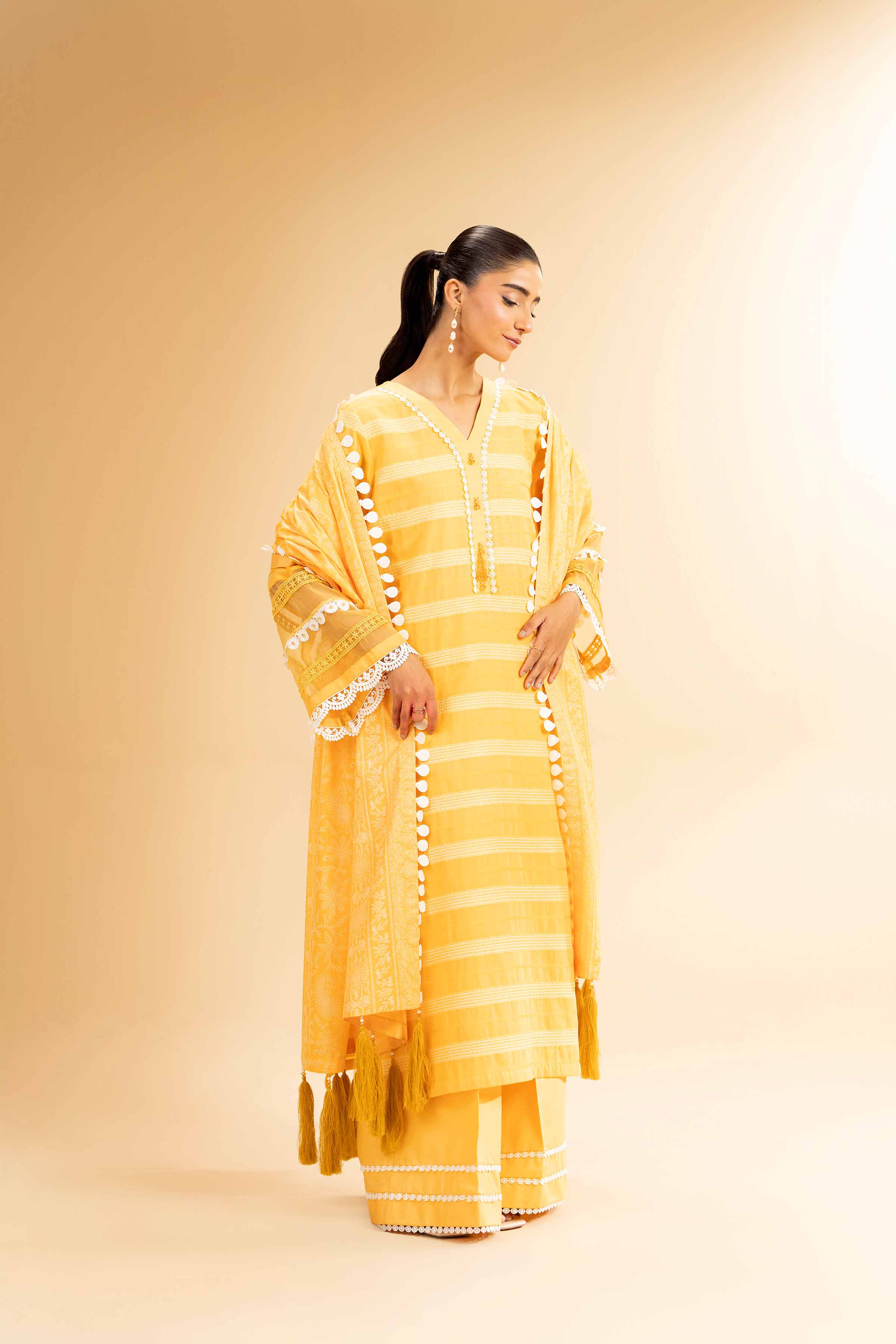 3 Piece - Paste Printed With Jacquard Suit - 42501110 for Women - Unstitched Collection | Nishat | Shop Online