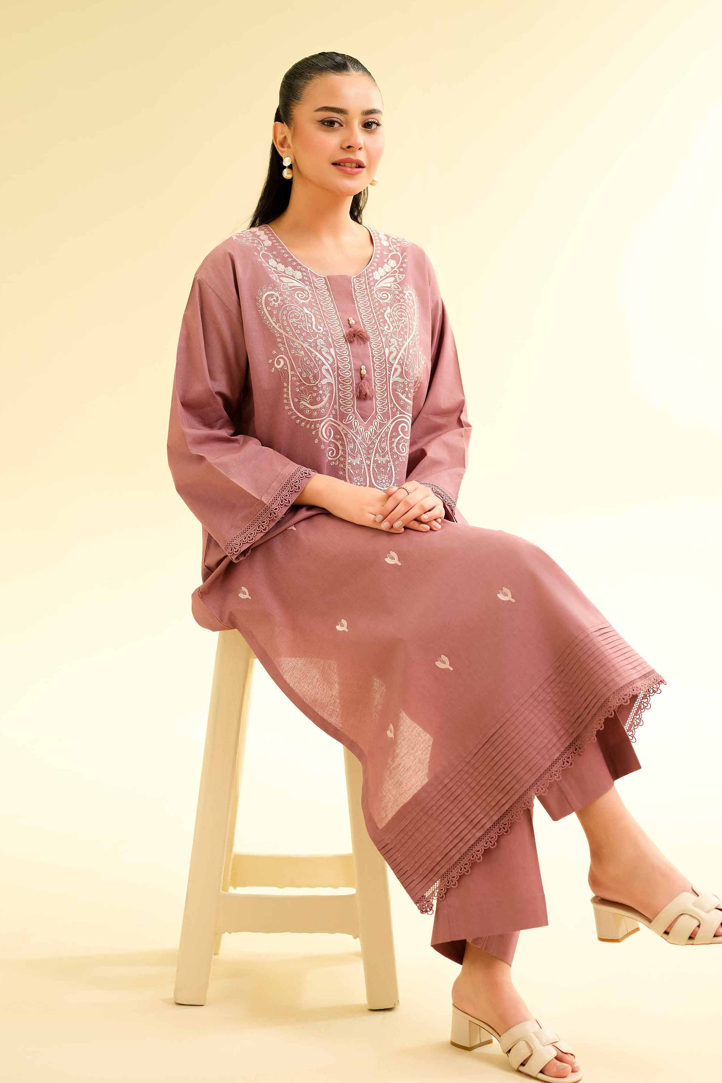 2 Piece - Dyed Embroidered Suit - 42501138 for Women - Unstitched Collection | Nishat | Shop Online