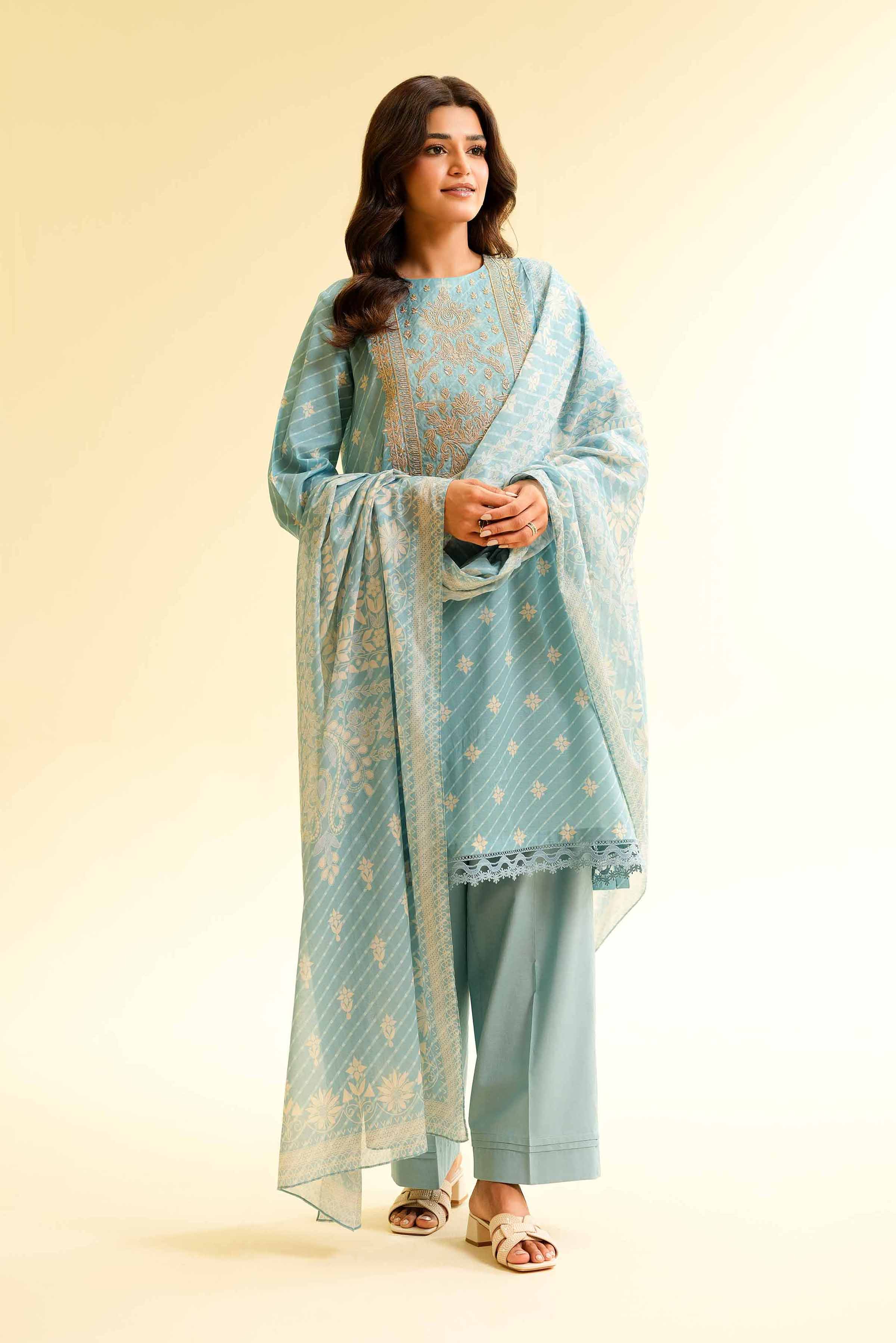 2 Piece - Printed Embroidered Suit - 42501162 for Women - Unstitched Collection | Nishat | Shop Online
