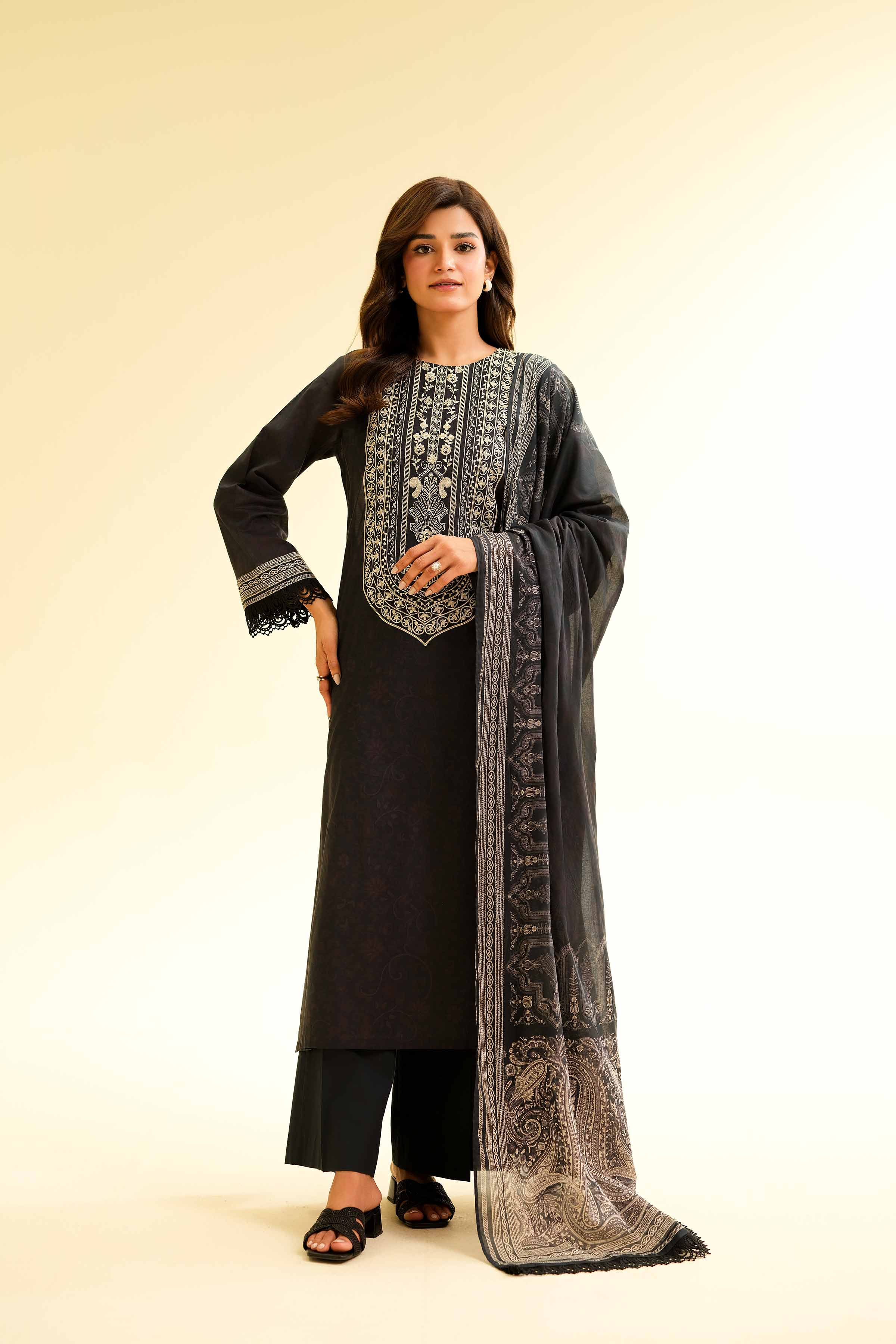 2 Piece - Printed Embroidered Suit - 42501163 for Women - Unstitched Collection | Nishat | Shop Online
